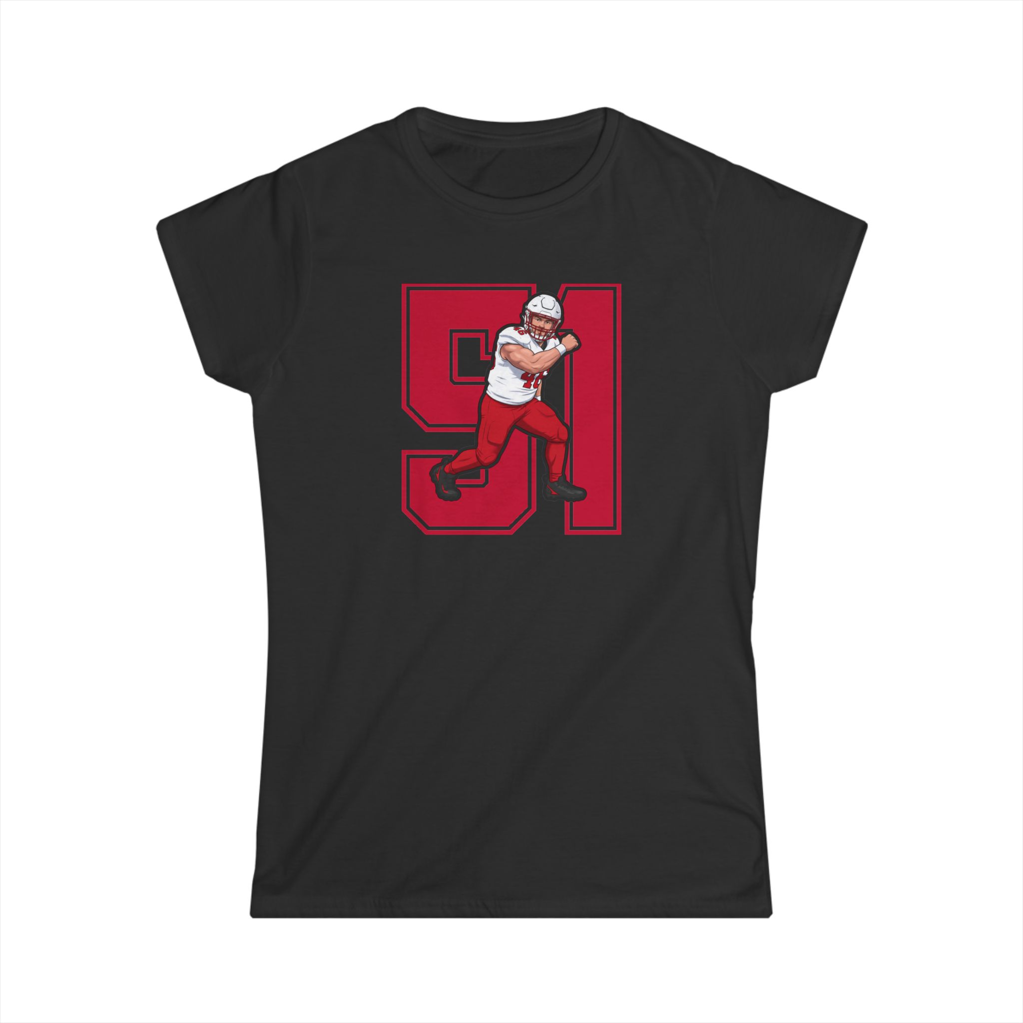 Women's Softstyle Tee — character_number in Black