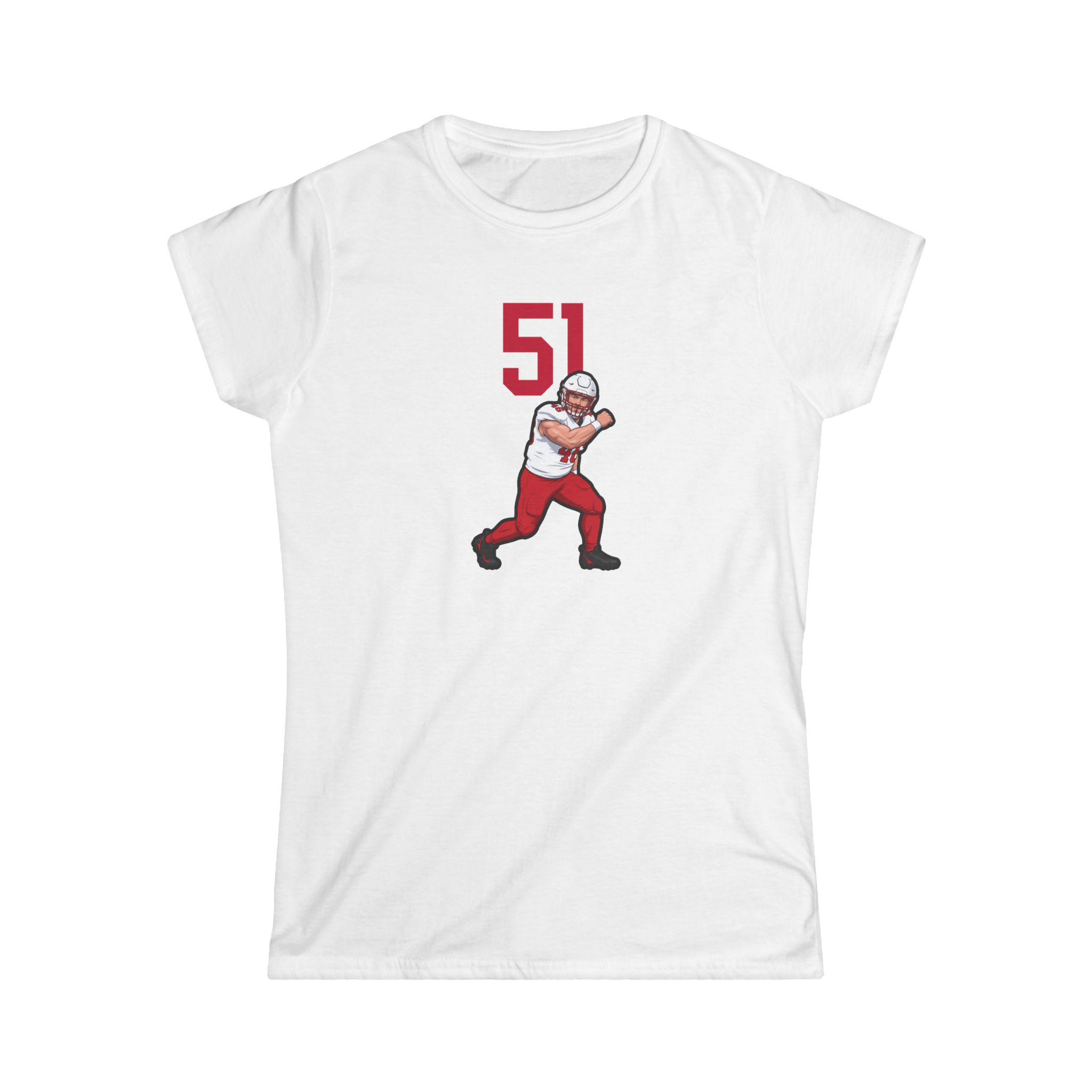 Women's Softstyle Tee — character_number_top in White