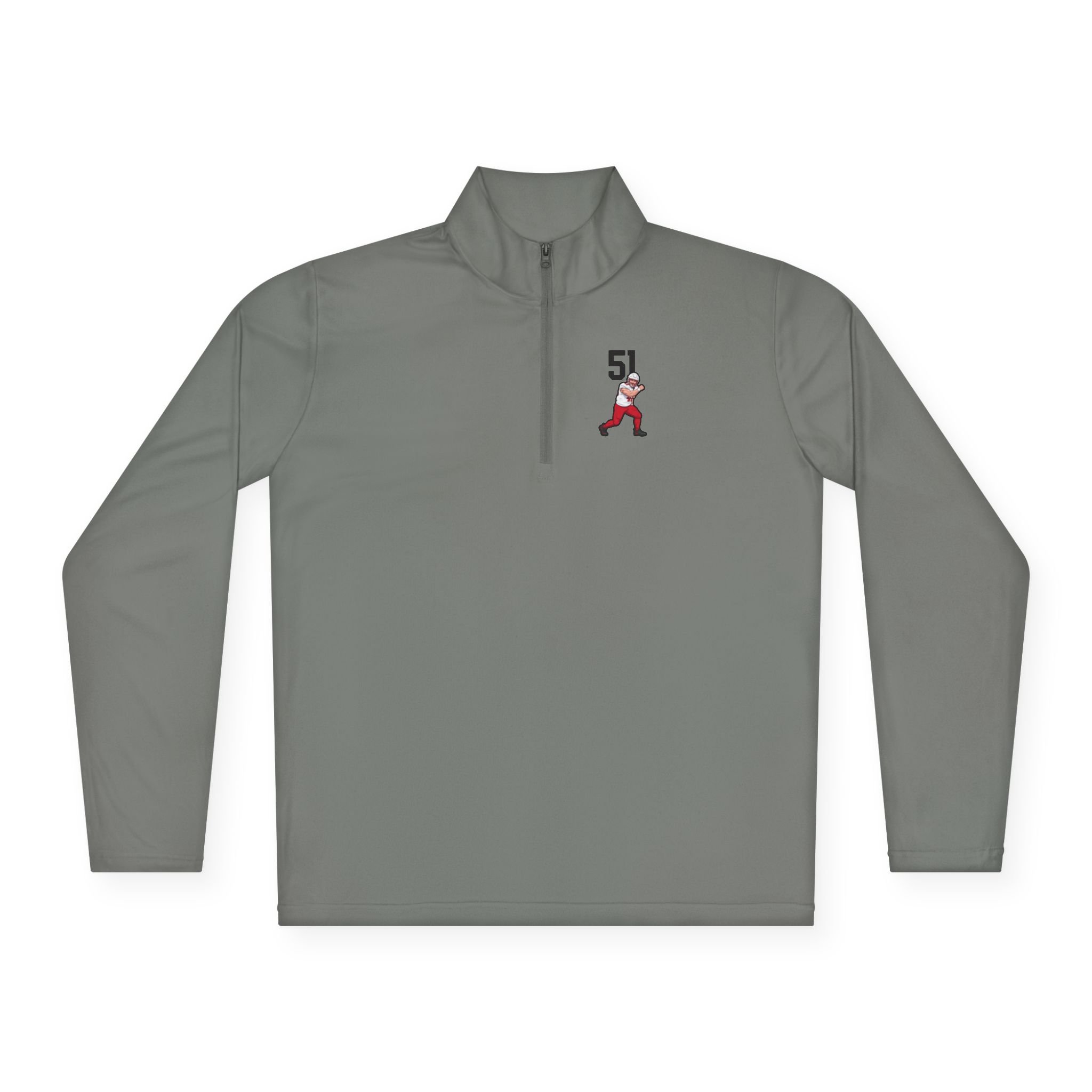 Q-Zip Pullover — character_number_top in Grey