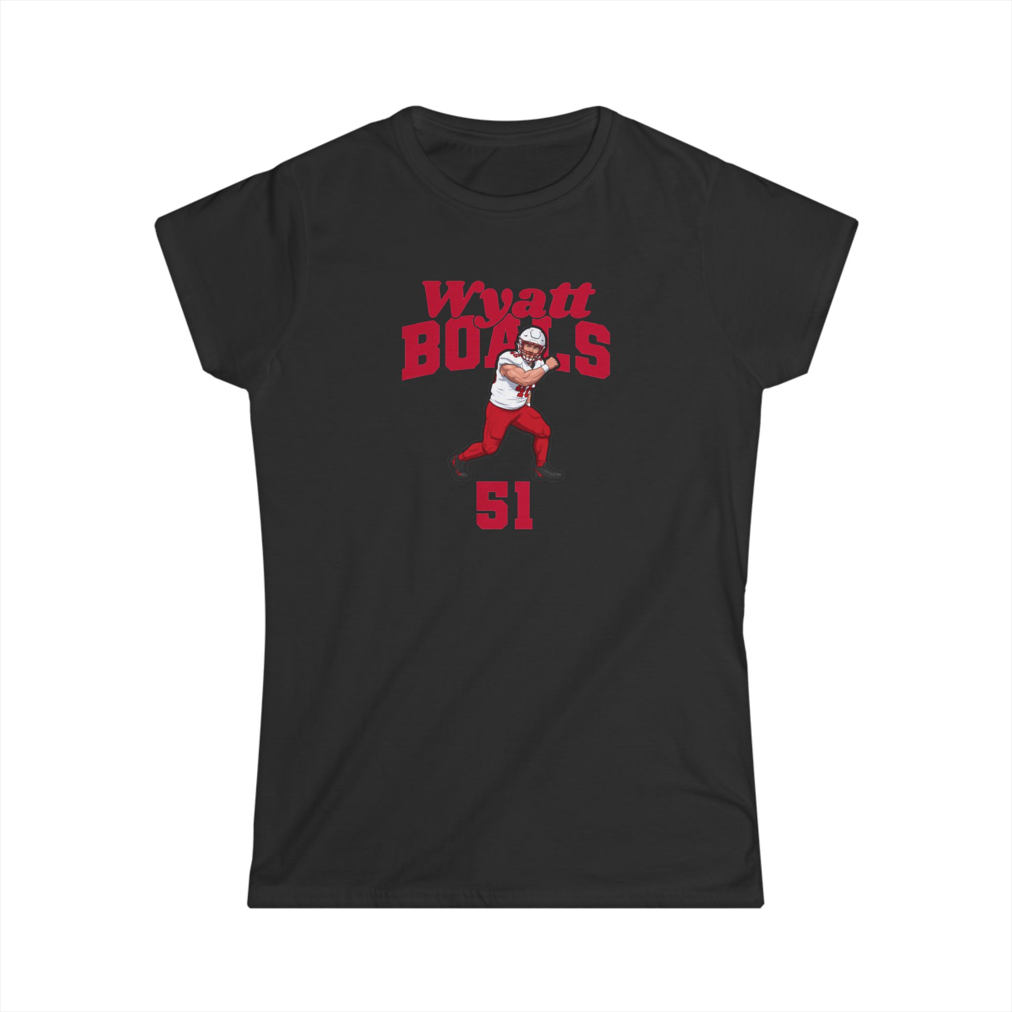 Women's Softstyle Tee — character_signature_arch in Black