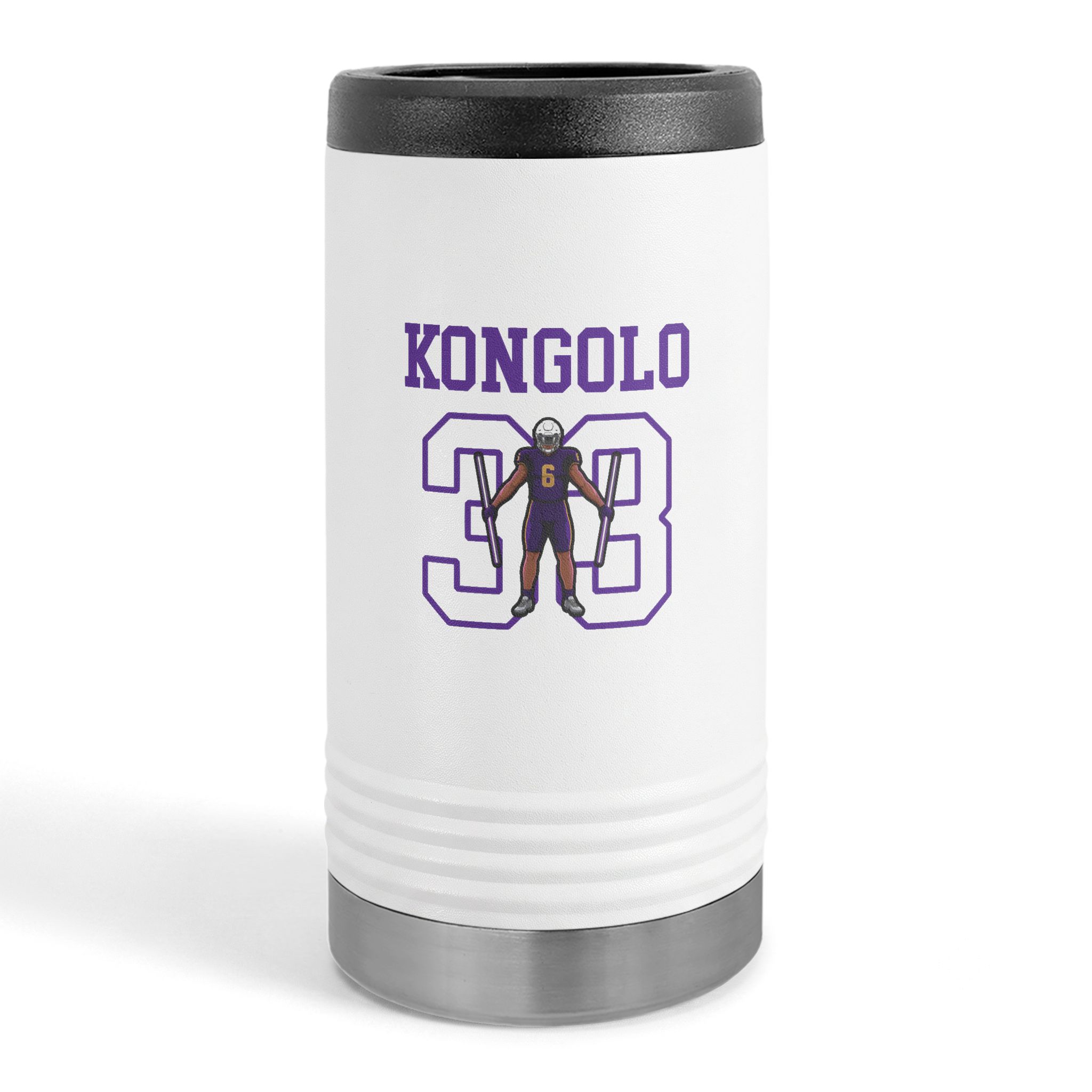 Slim Stainless Can Cooler — character_shirsey in White
