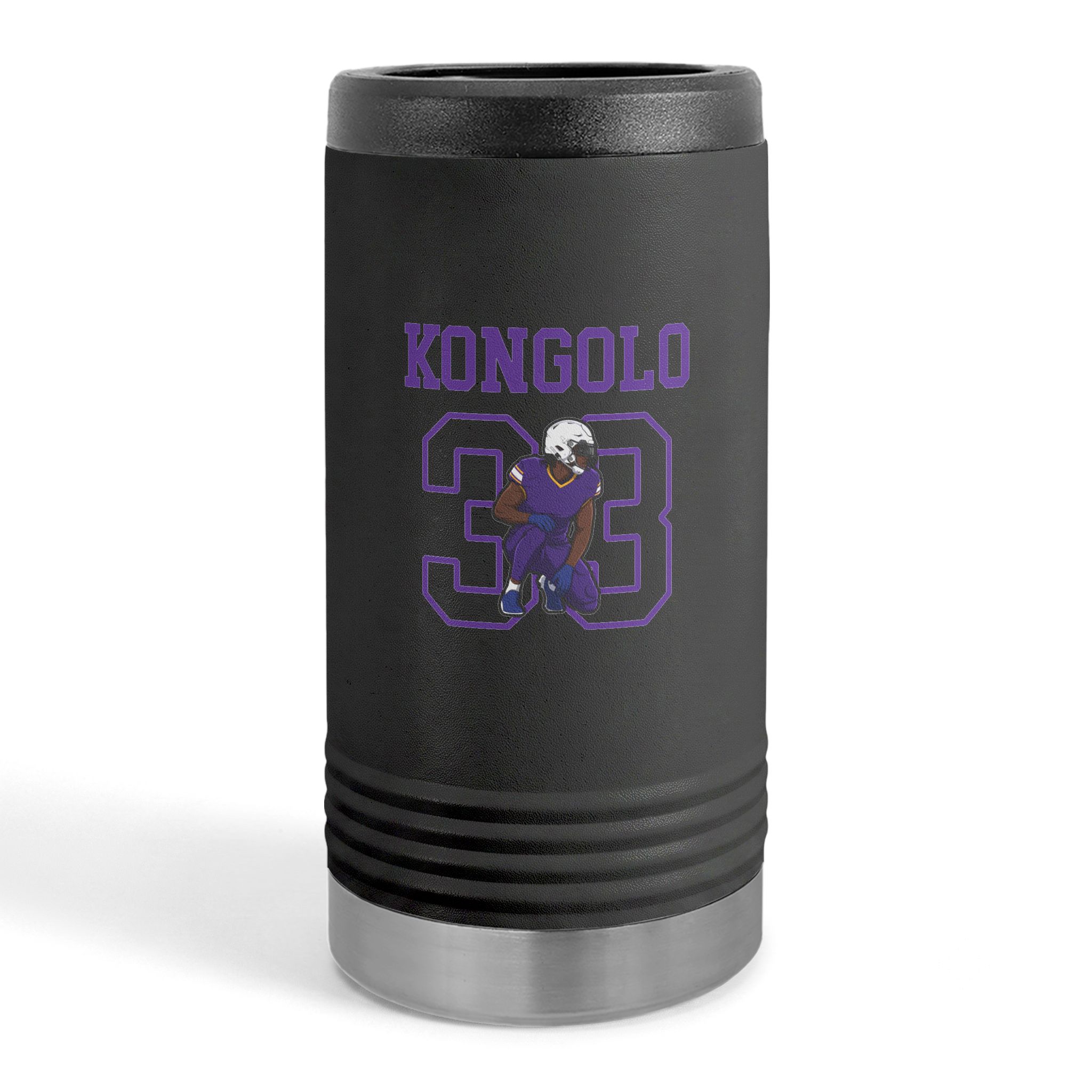 Slim Stainless Can Cooler — character_shirsey in Black