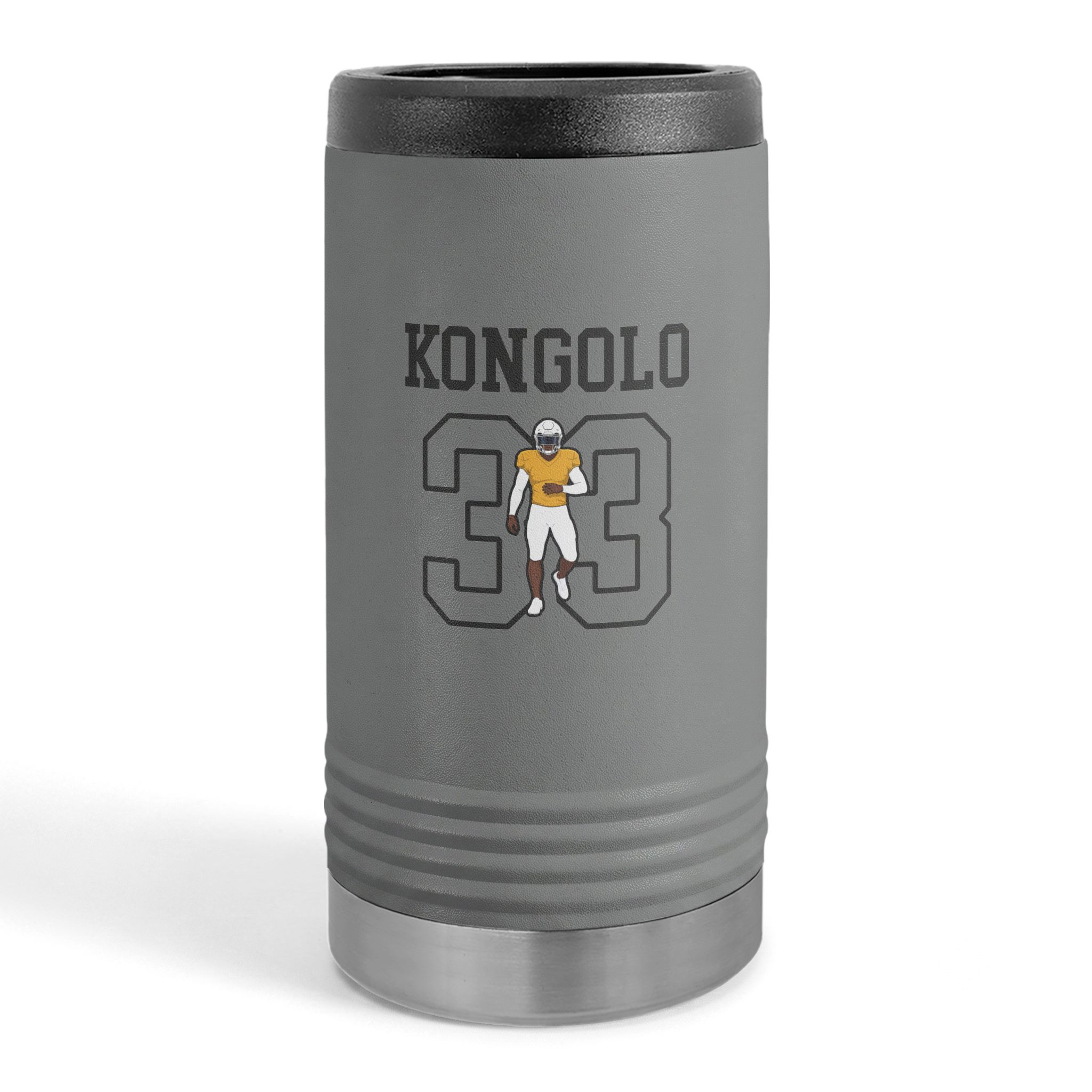 Slim Stainless Can Cooler — character_shirsey in Grey