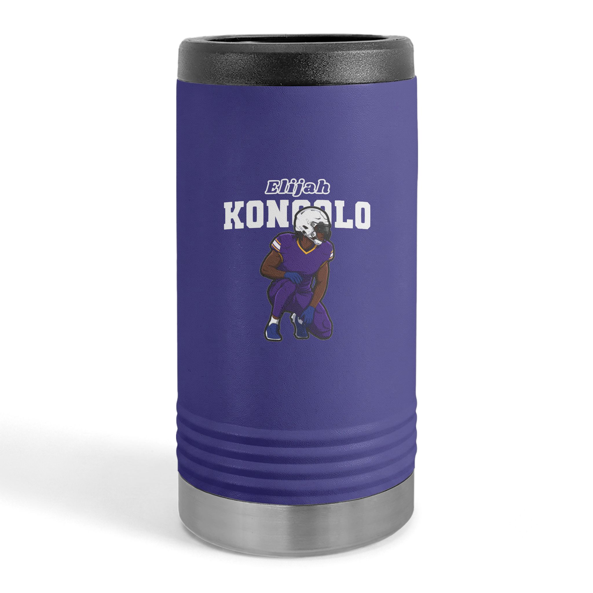 Slim Stainless Can Cooler — character_name_arch in Purple