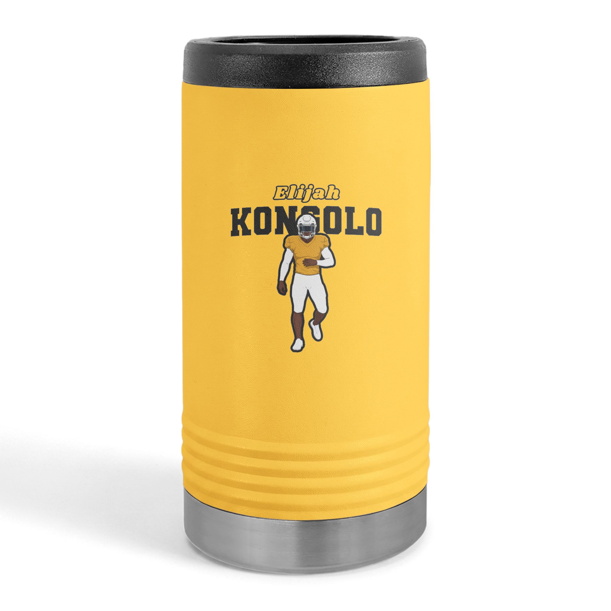 Slim Stainless Can Cooler — character_name_arch in Yellow