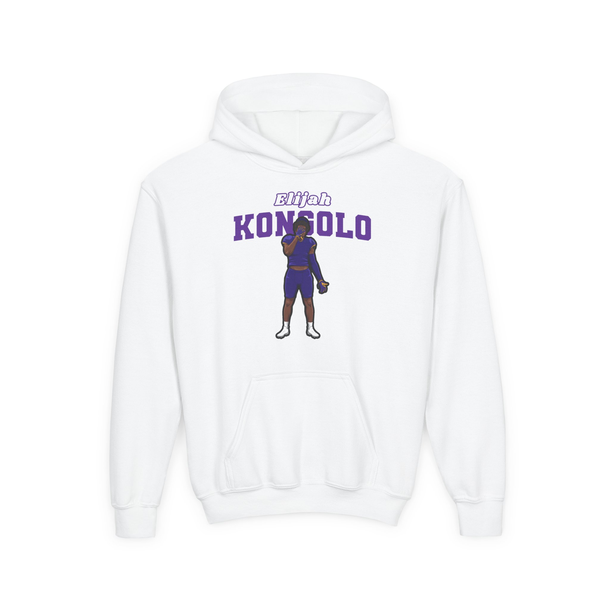 Youth Hoodie — character_name_arch in White