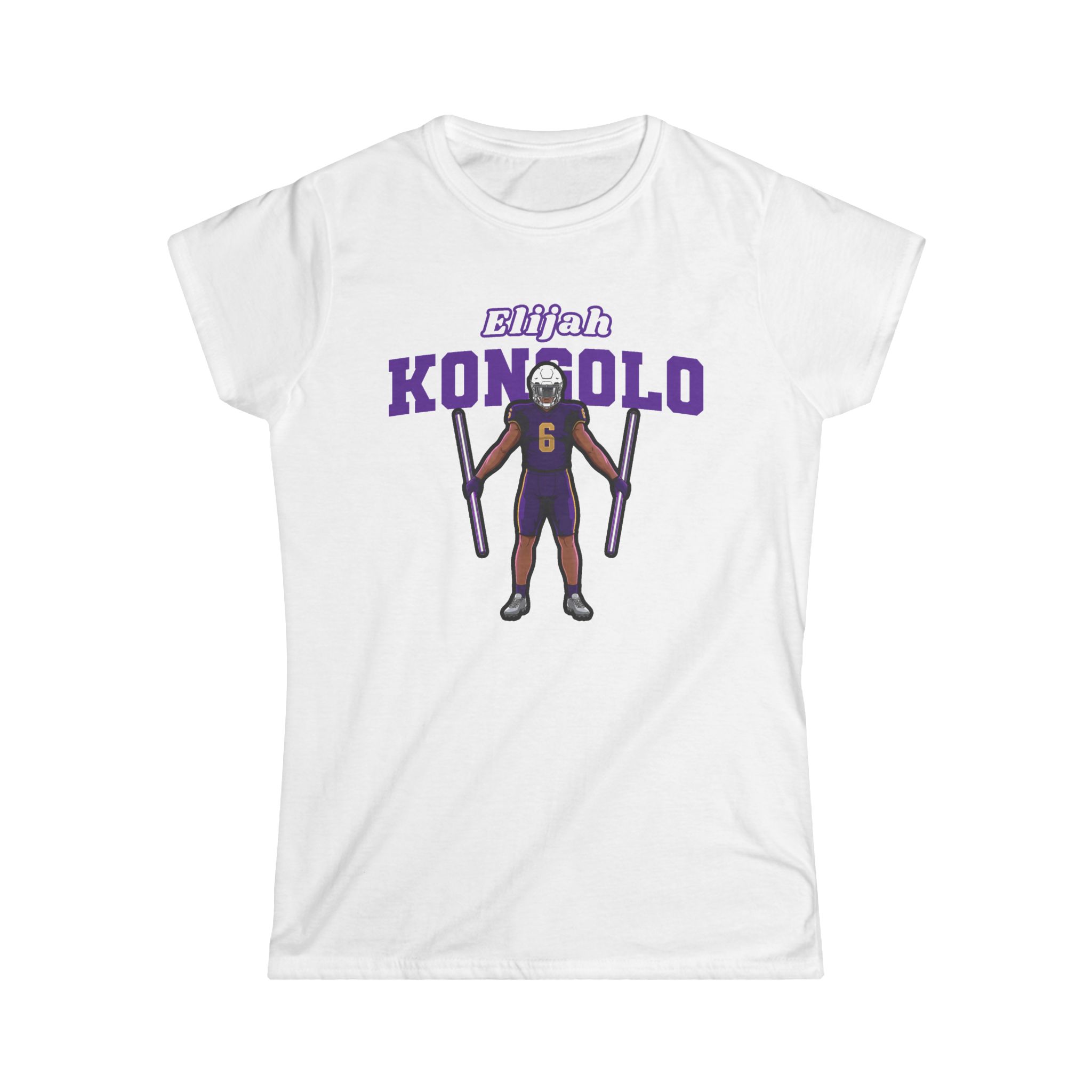 Women's Softstyle Tee — character_name_arch in White