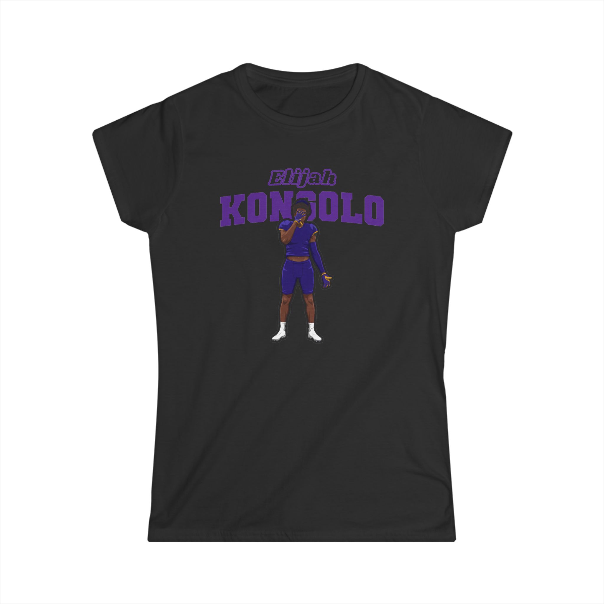 Women's Softstyle Tee — character_name_arch in Black