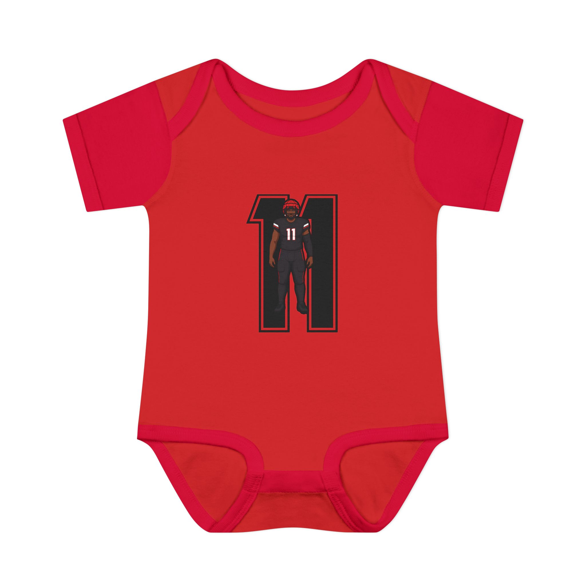 Baby Onesie — character_number in Red