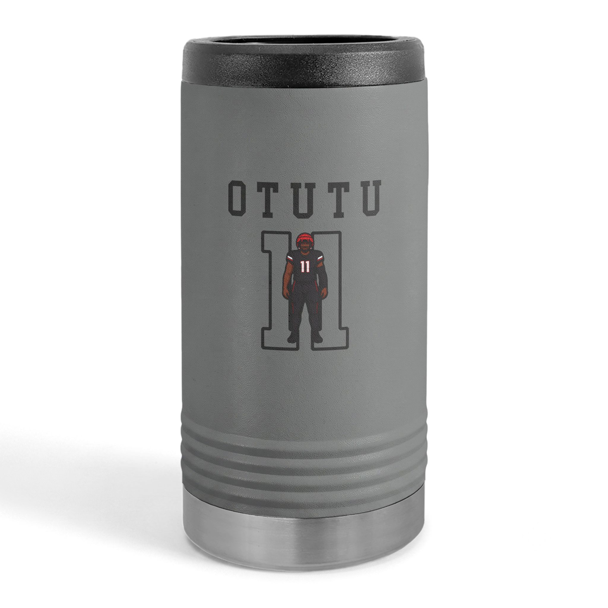 Slim Stainless Can Cooler — character_shirsey in Grey
