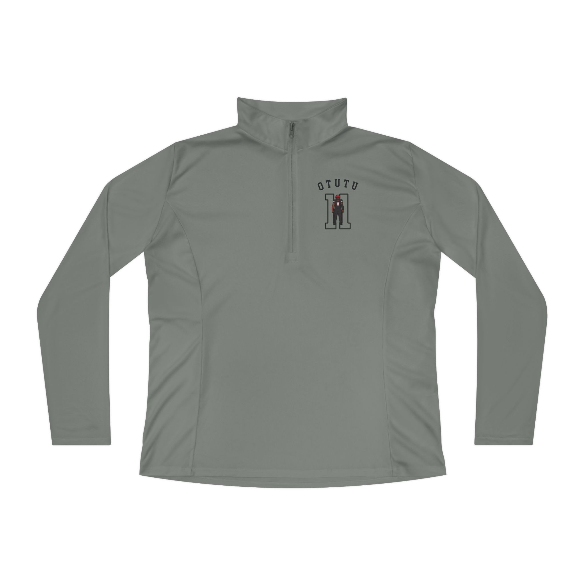 Women's Q-Zip Pullover — character_shirsey_arch in Grey