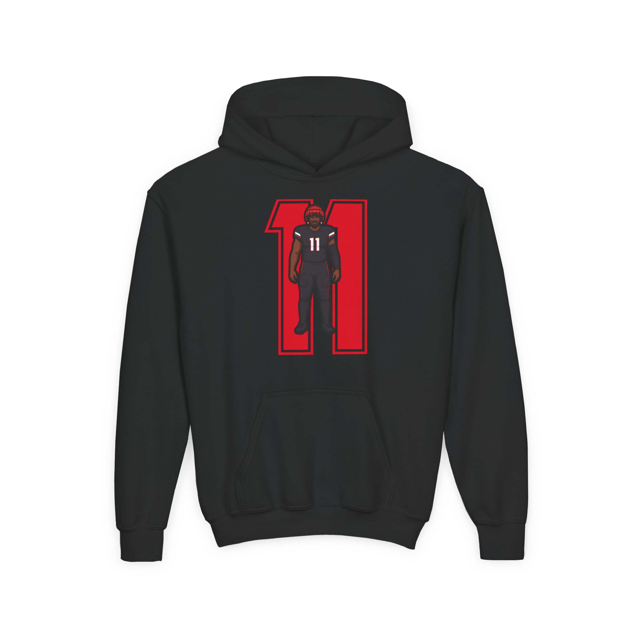Youth Hoodie — character_number in Black