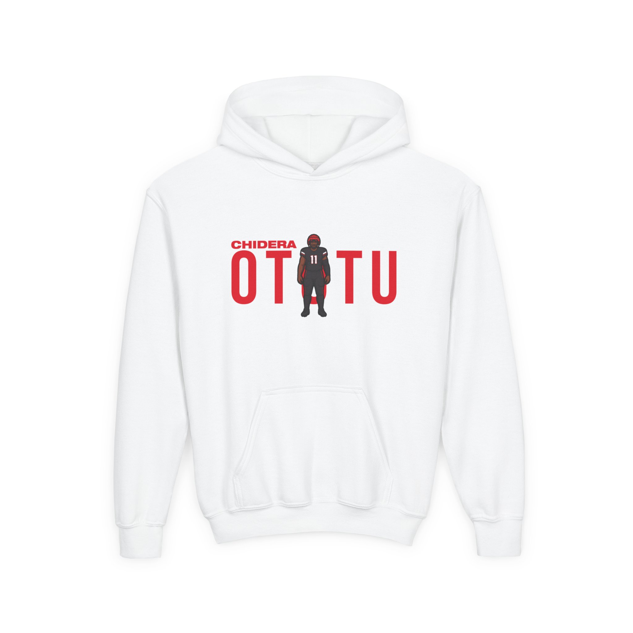 Youth Hoodie — character_player_name in White