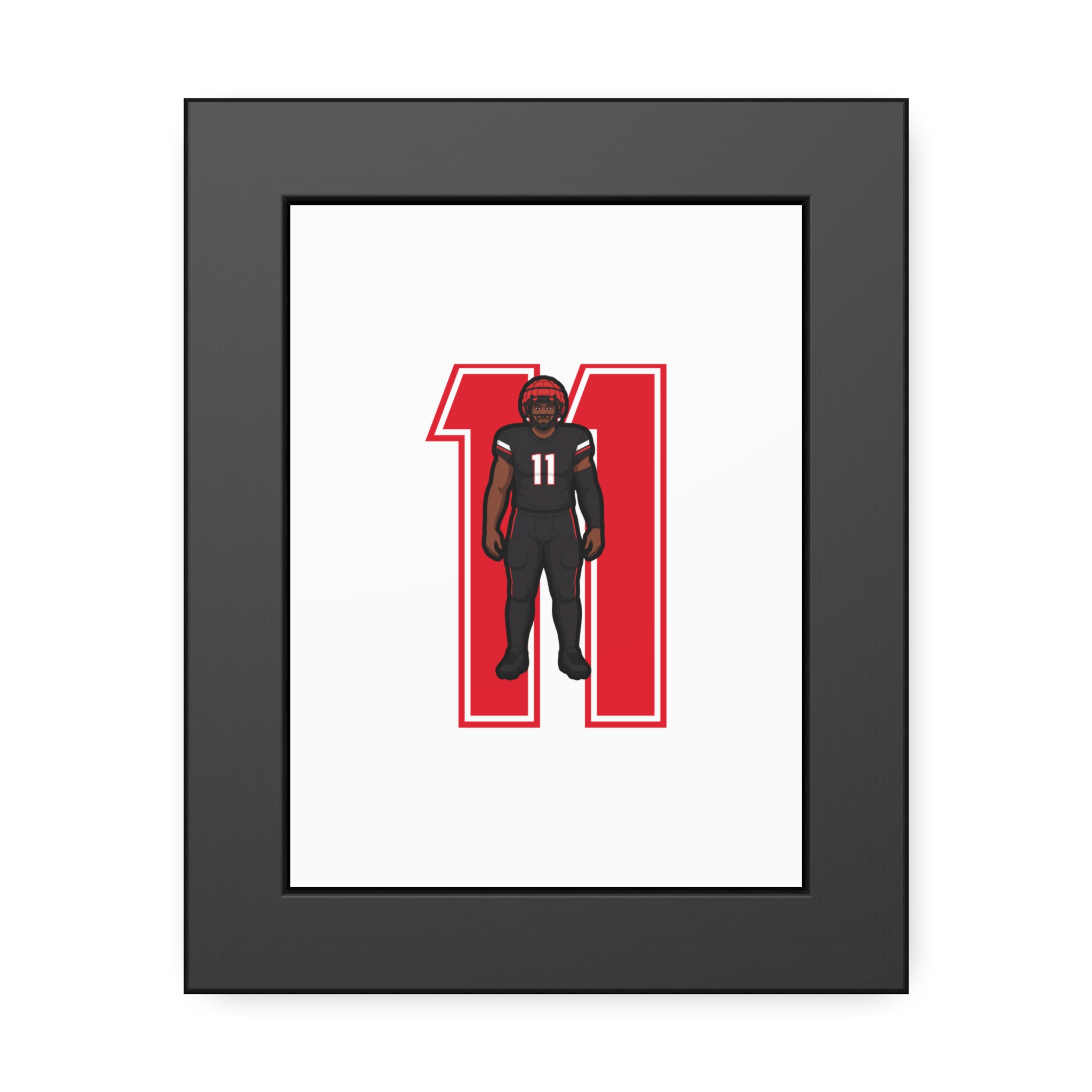 Framed Poster — character_number in Black