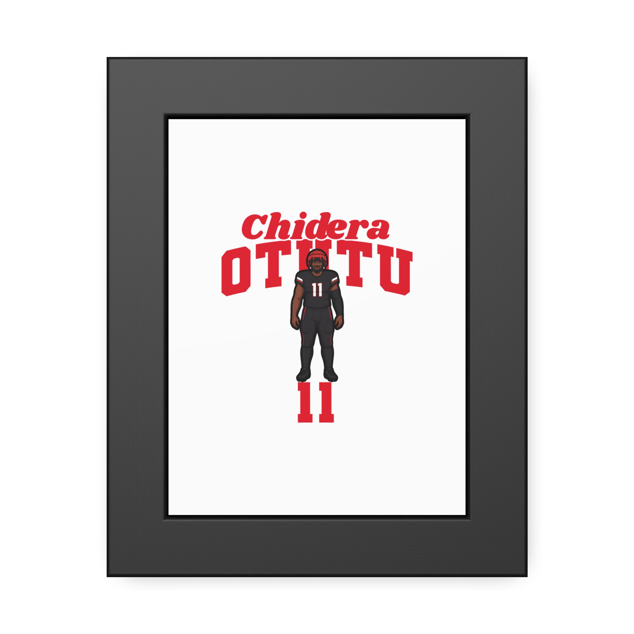 Framed Poster — character_signature_arch in Black