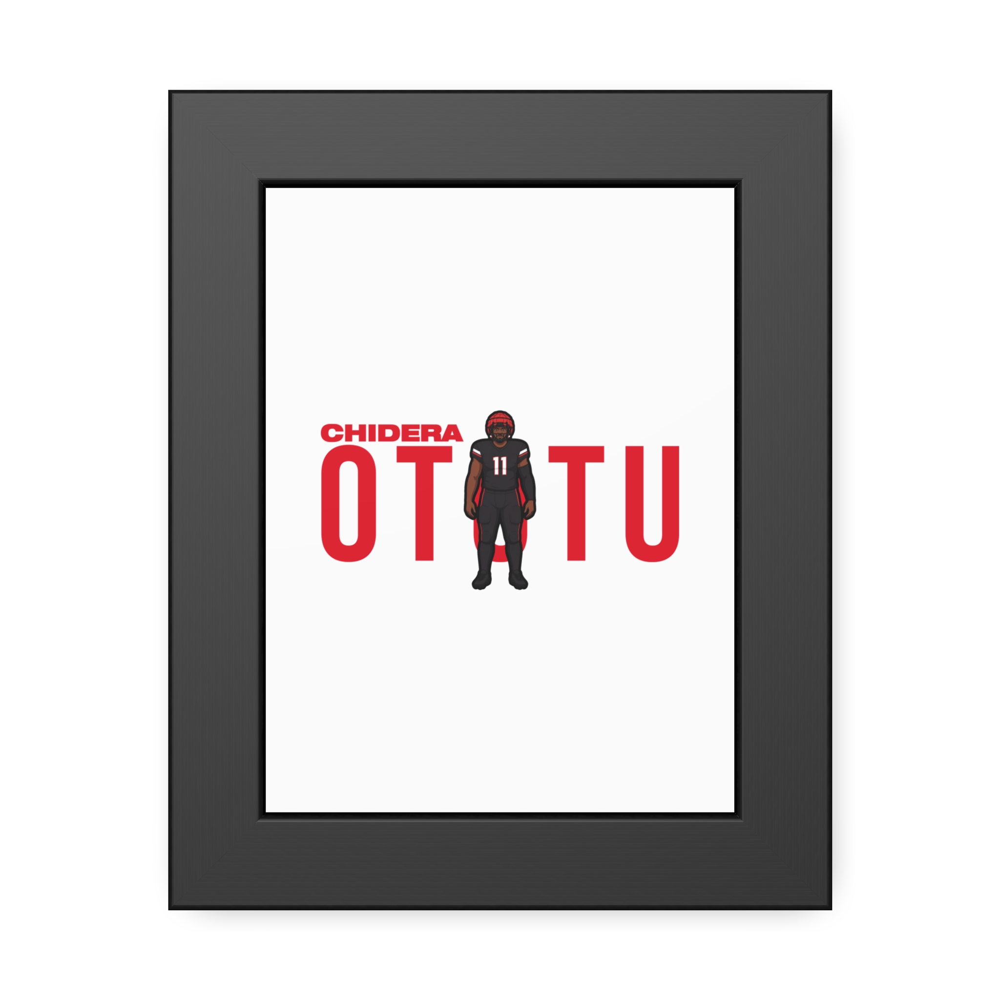 Framed Poster — character_player_name in Black