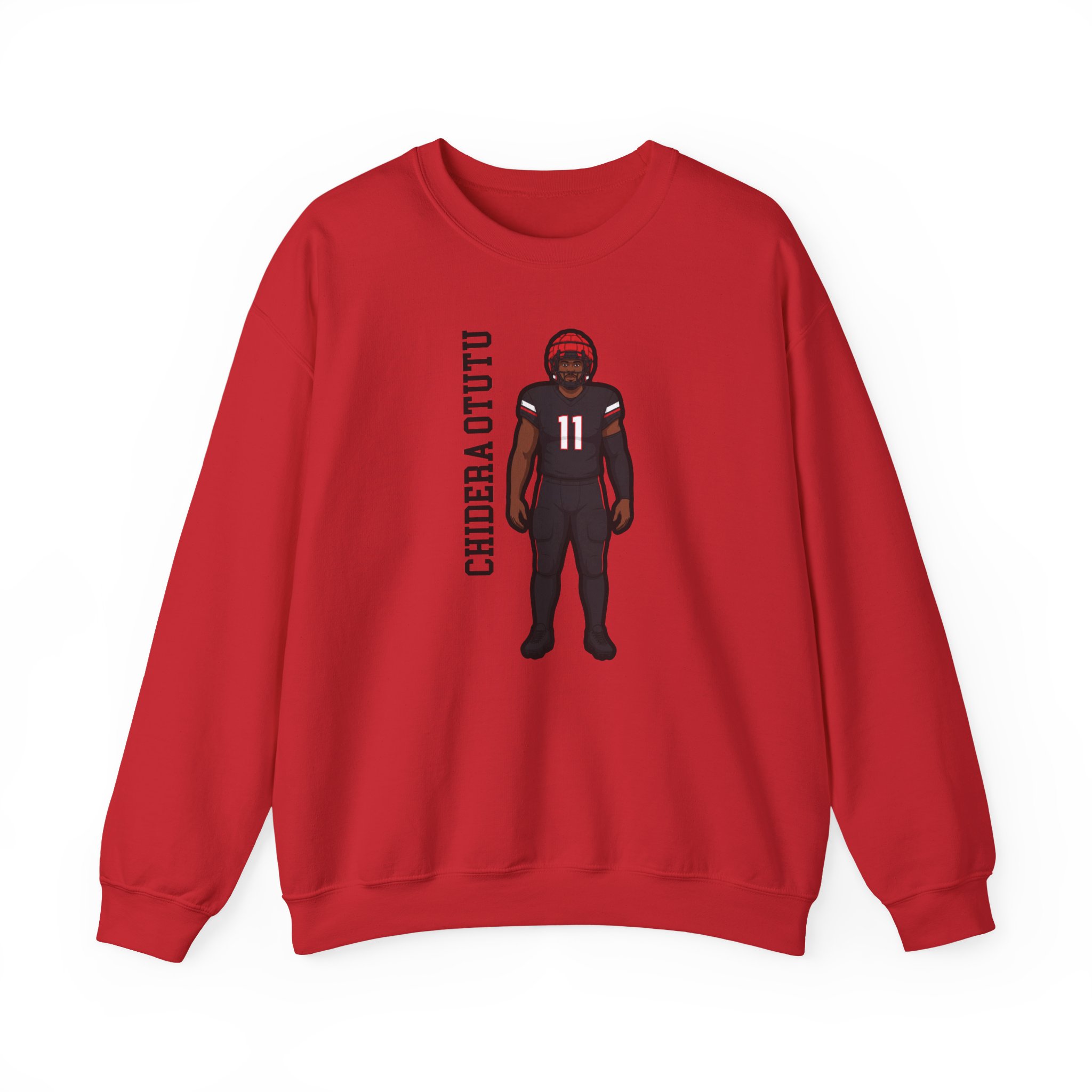 Crewneck Sweatshirt — character_name_vertical in Red