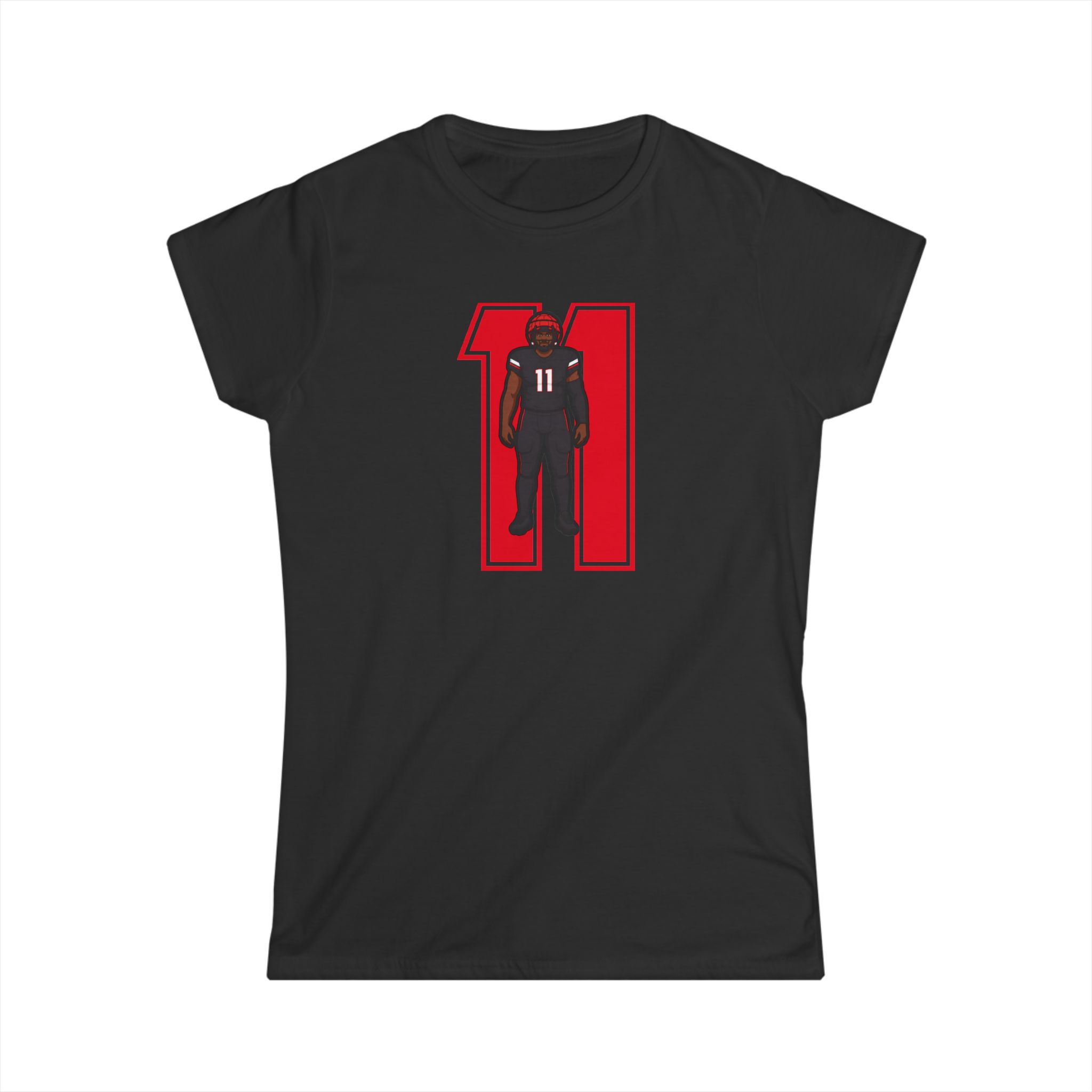 Women's Softstyle Tee — character_number in Black