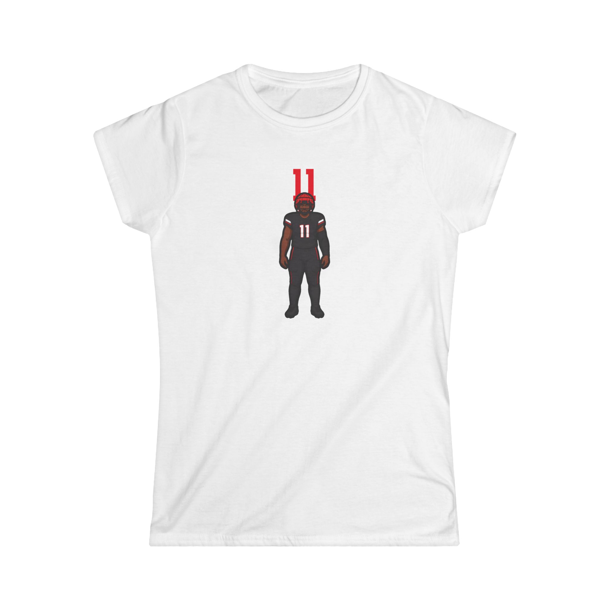 Women's Softstyle Tee — character_number_top in White