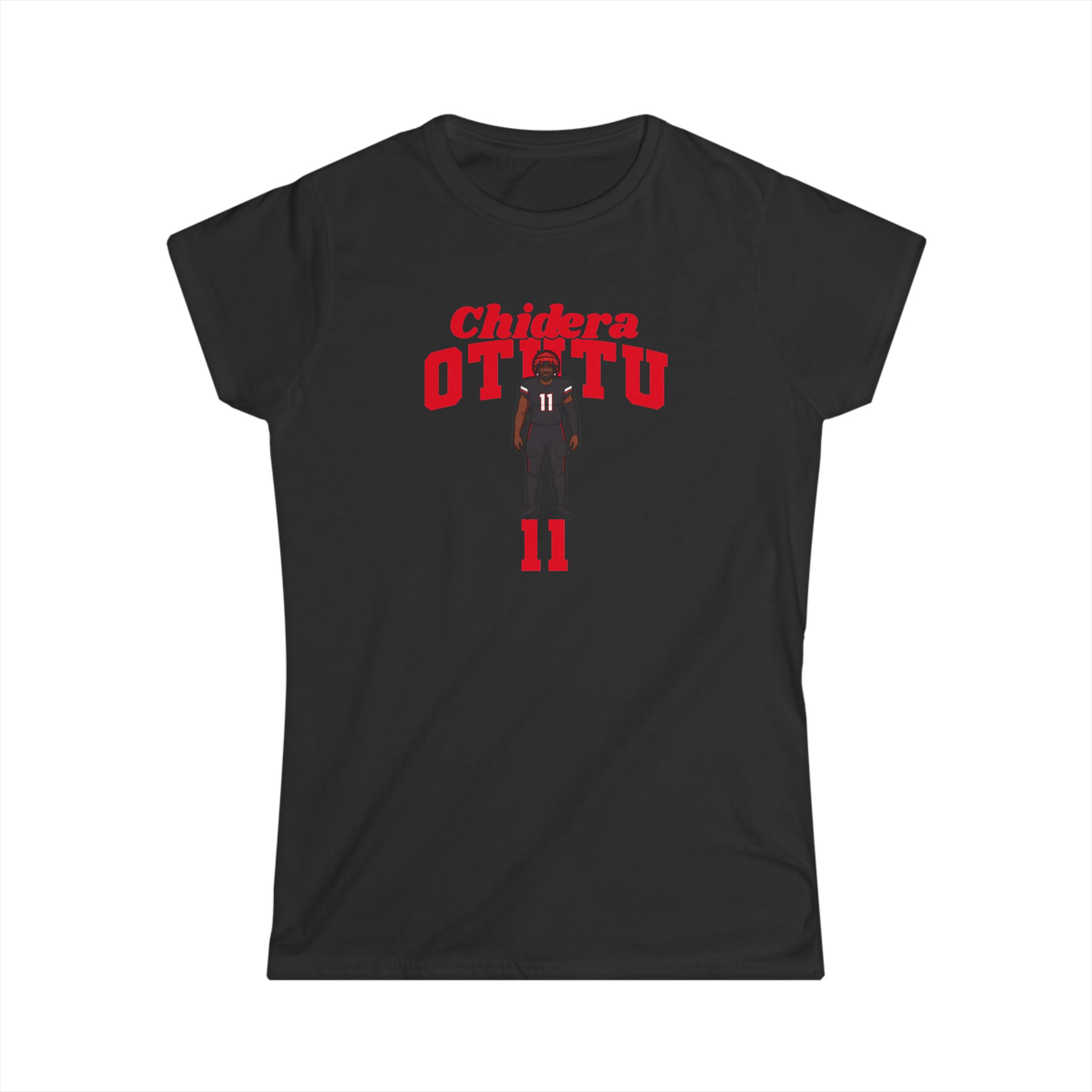 Women's Softstyle Tee — character_signature_arch in Black
