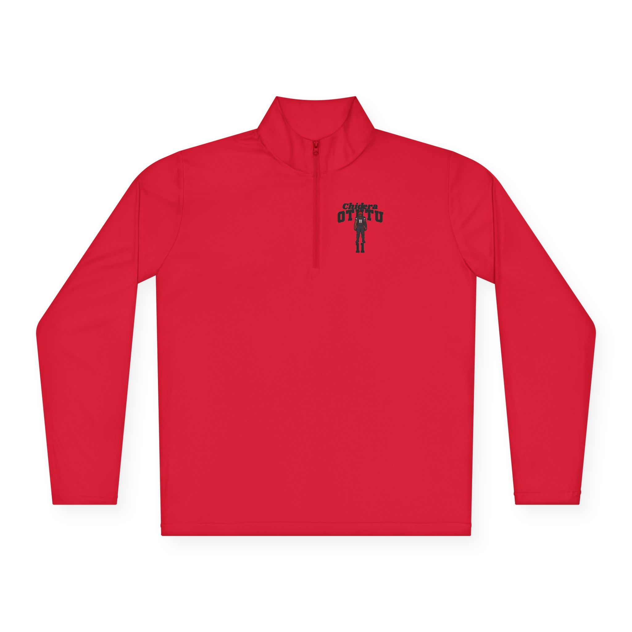 Q-Zip Pullover — character_signature_arch in Red