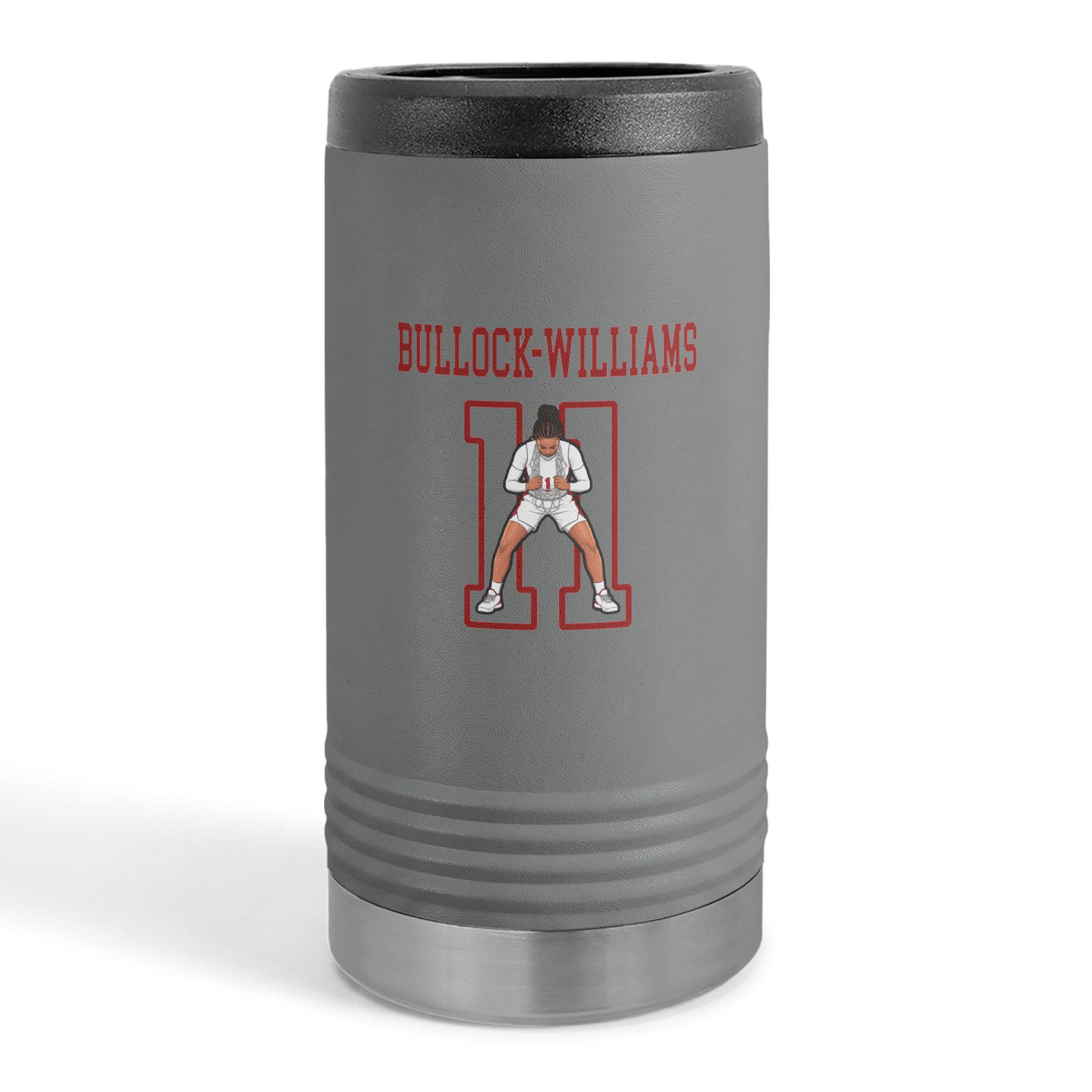 Slim Stainless Can Cooler — character_shirsey in Grey