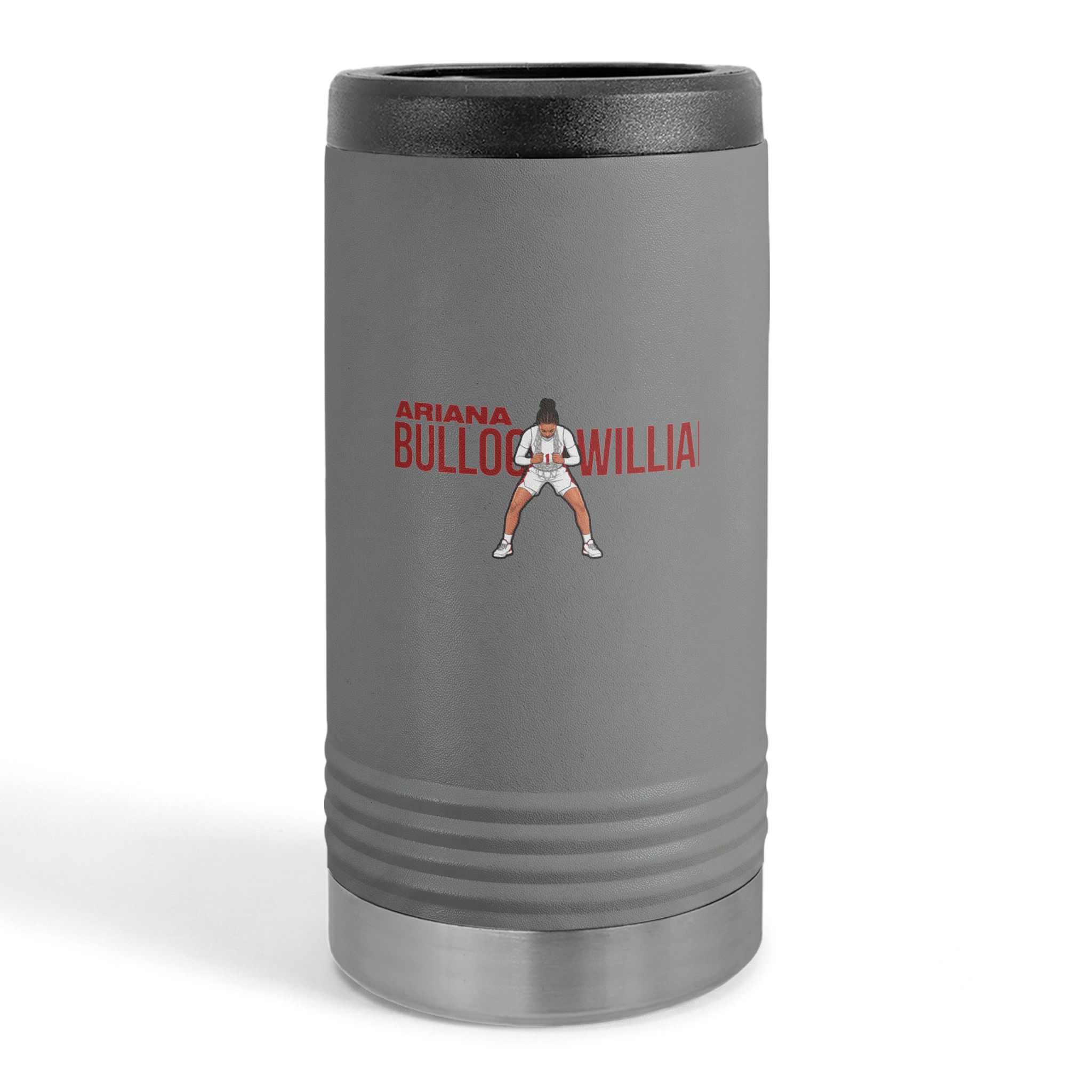 Slim Stainless Can Cooler — character_player_name in Grey