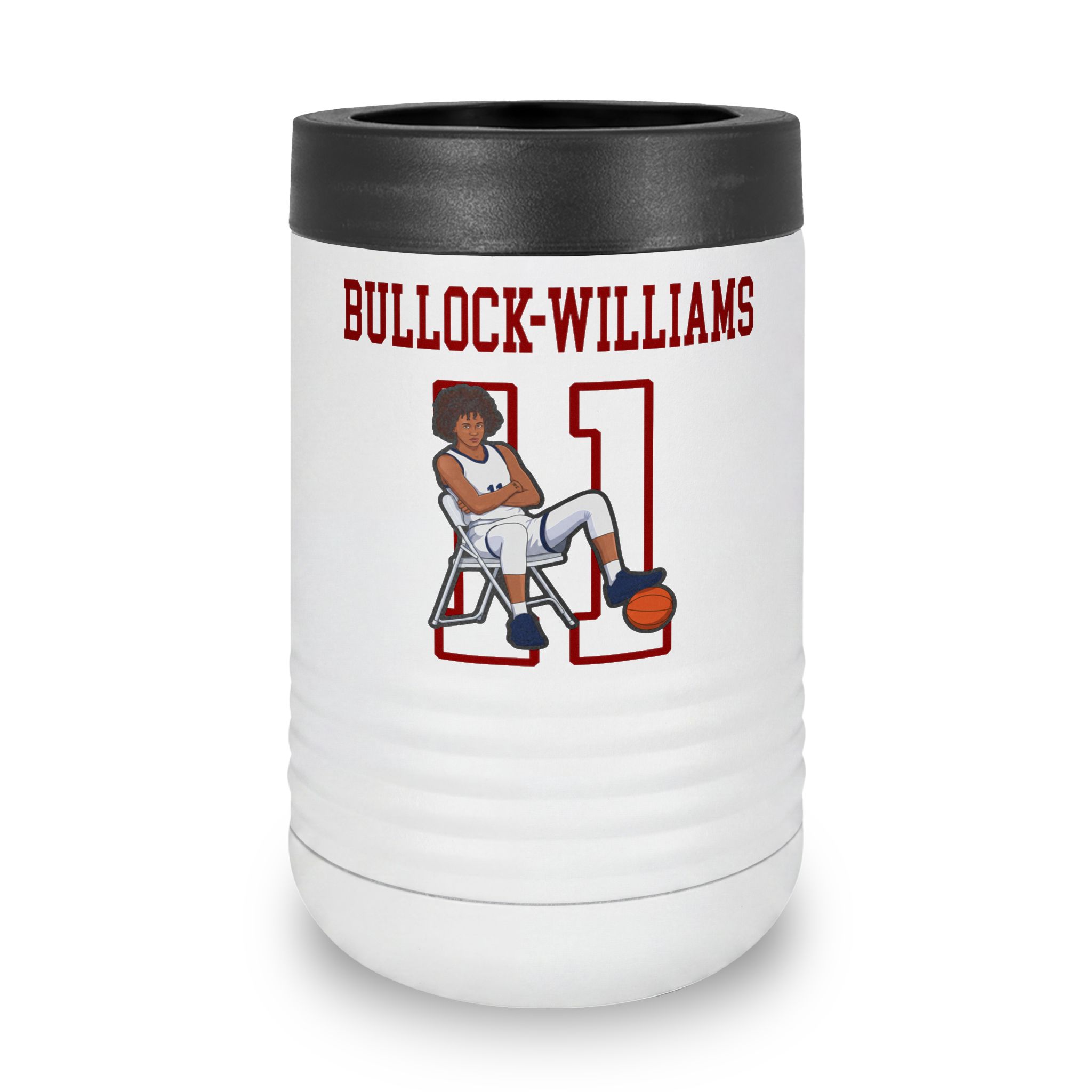 Stainless Can Cooler — character_shirsey in White