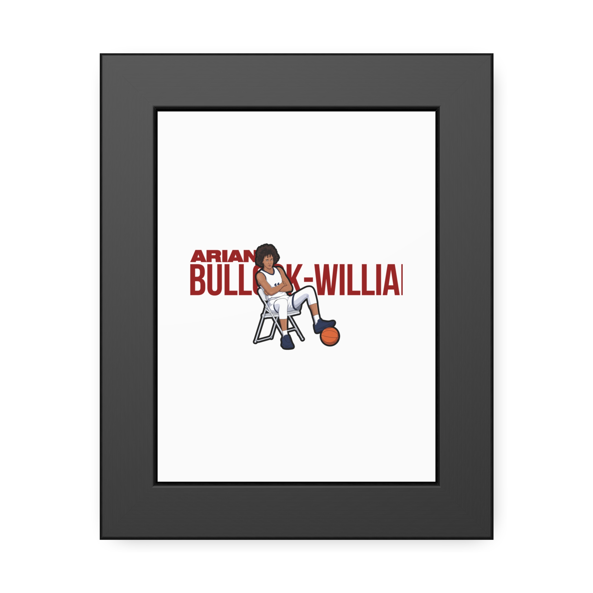 Framed Poster — character_player_name in Black