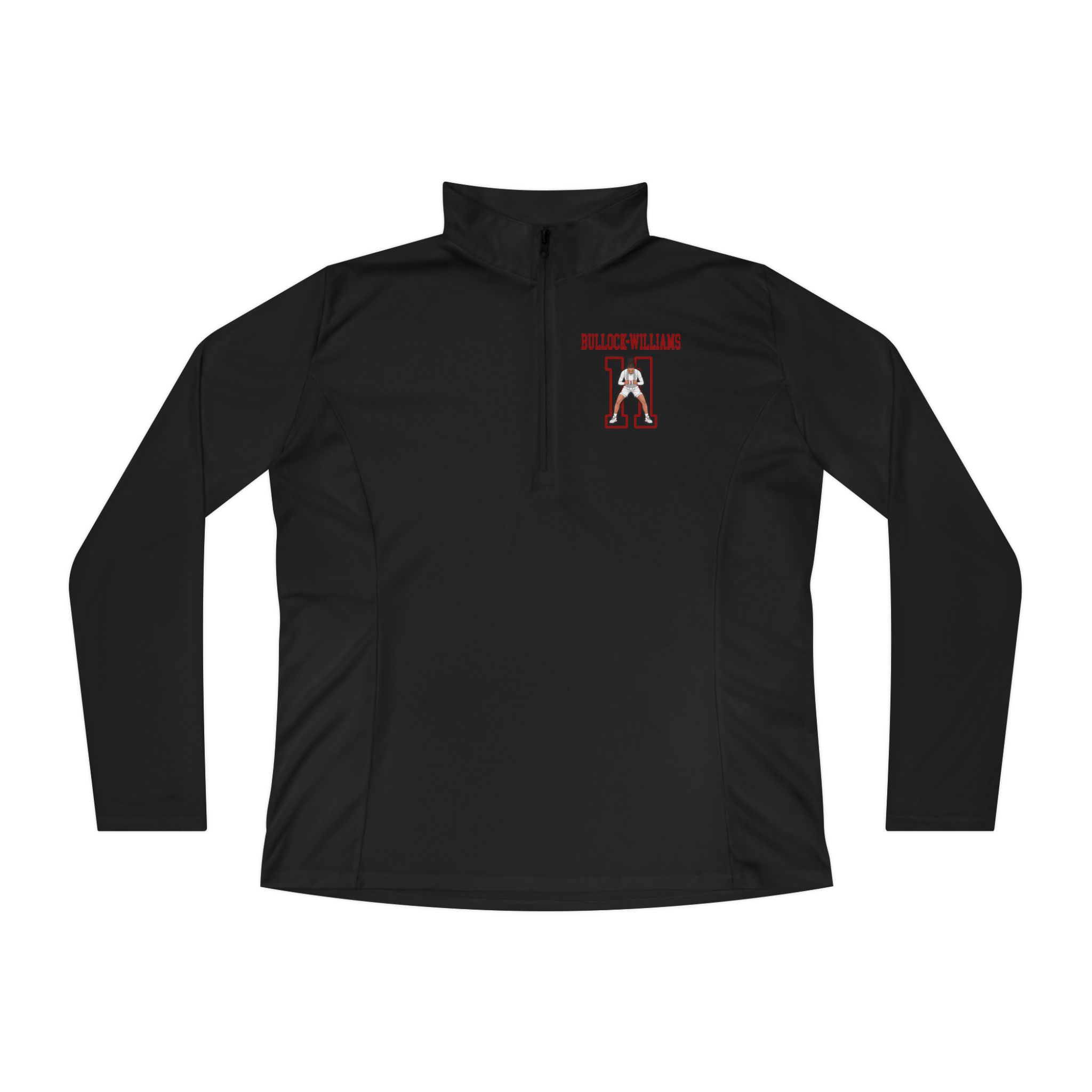 Women's Q-Zip Pullover — character_shirsey in Black