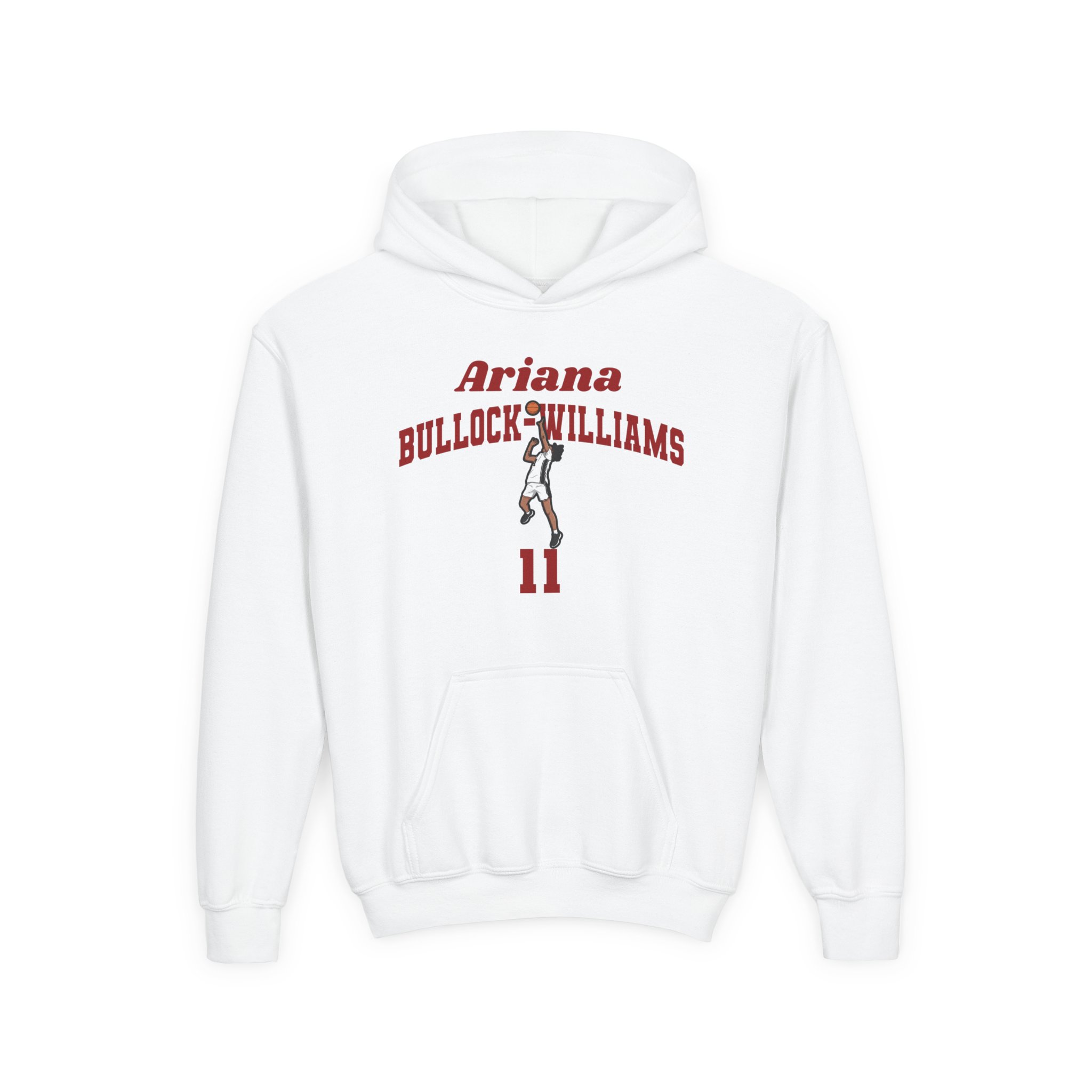 Youth Hoodie — character_signature_arch in White