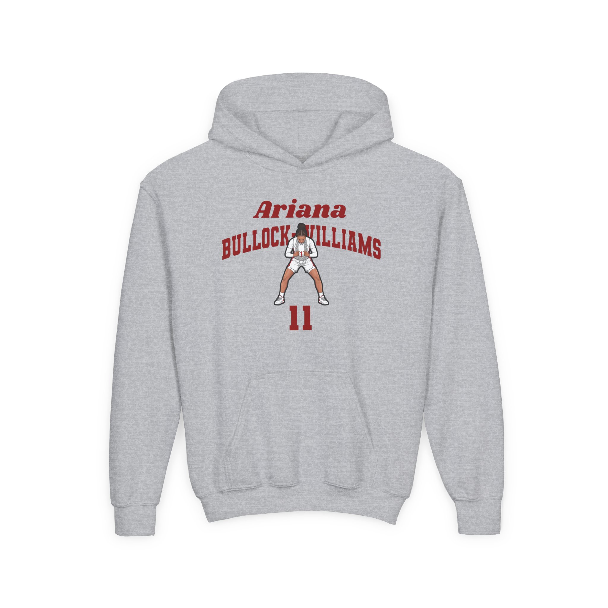 Youth Hoodie — character_signature_arch in Grey