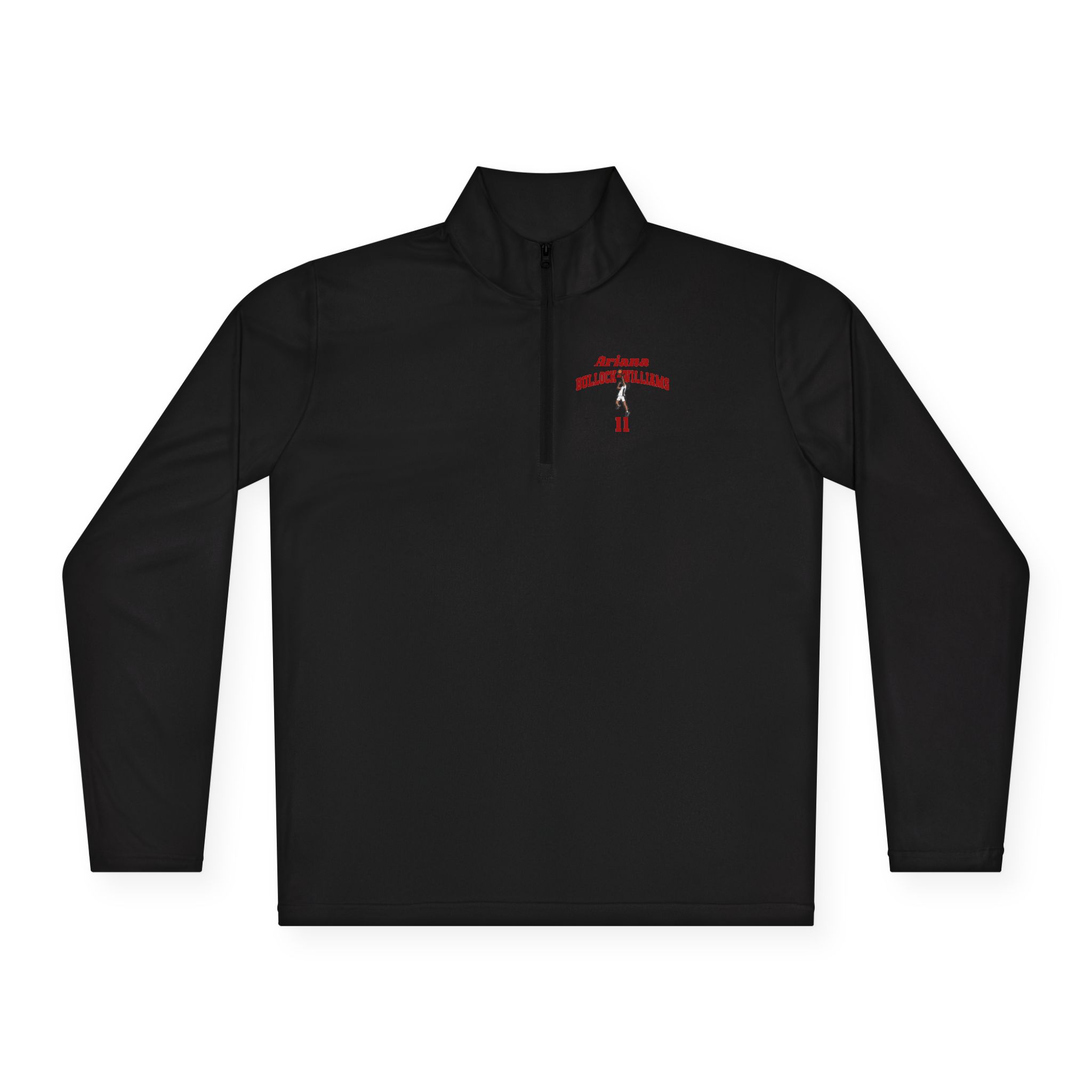 Q-Zip Pullover — character_signature_arch in Black