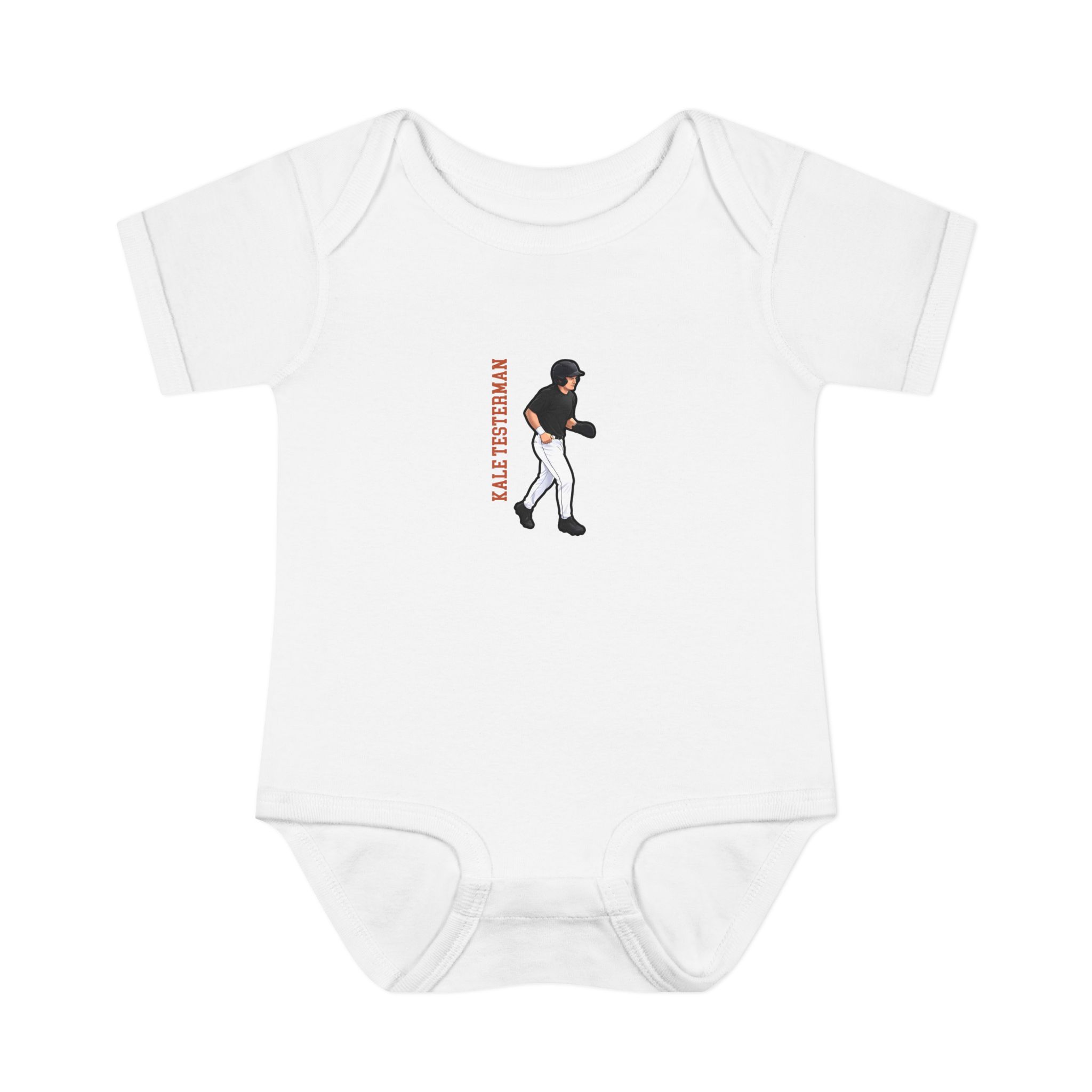 Baby Onesie — character_name_vertical in White