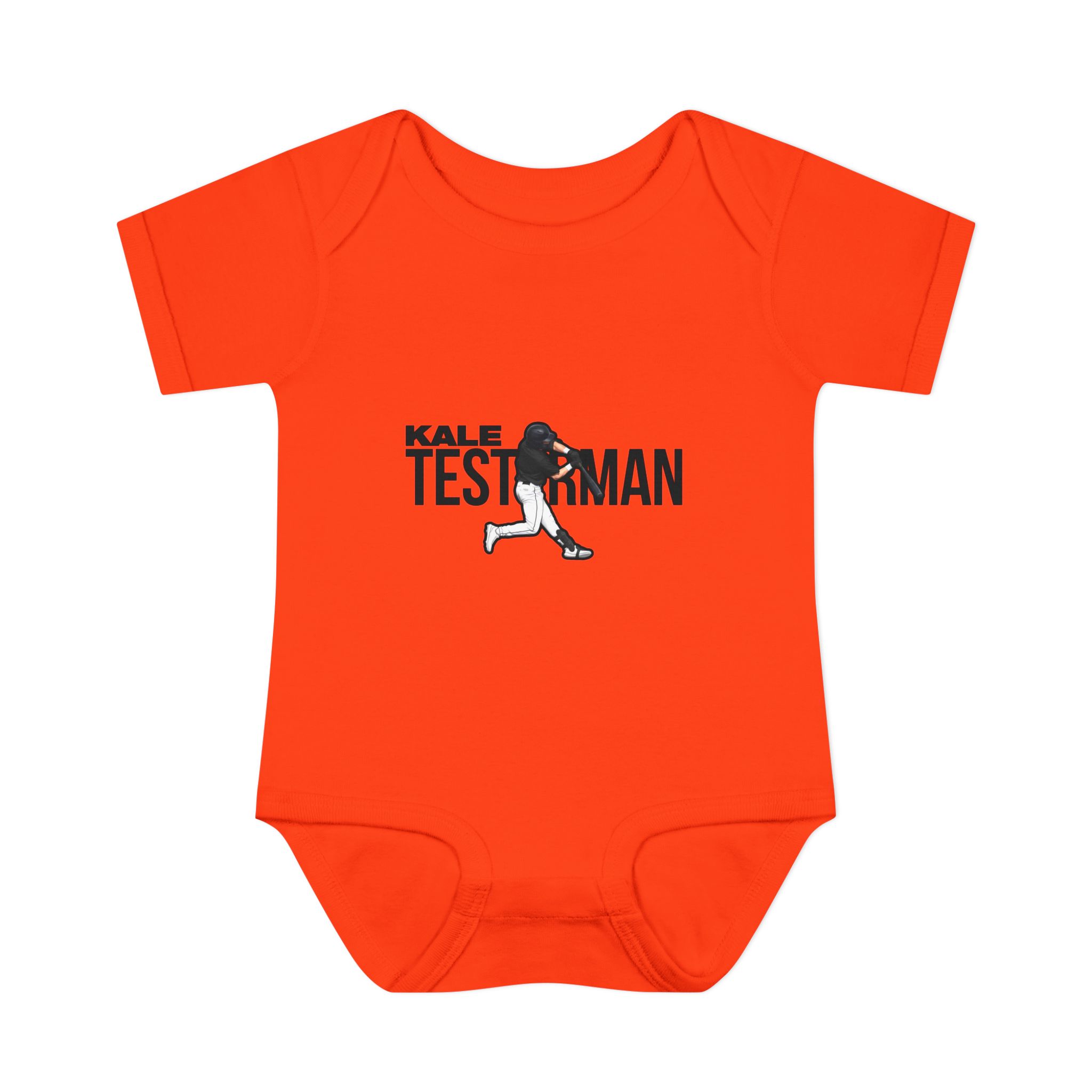 Baby Onesie — character_player_name in Orange