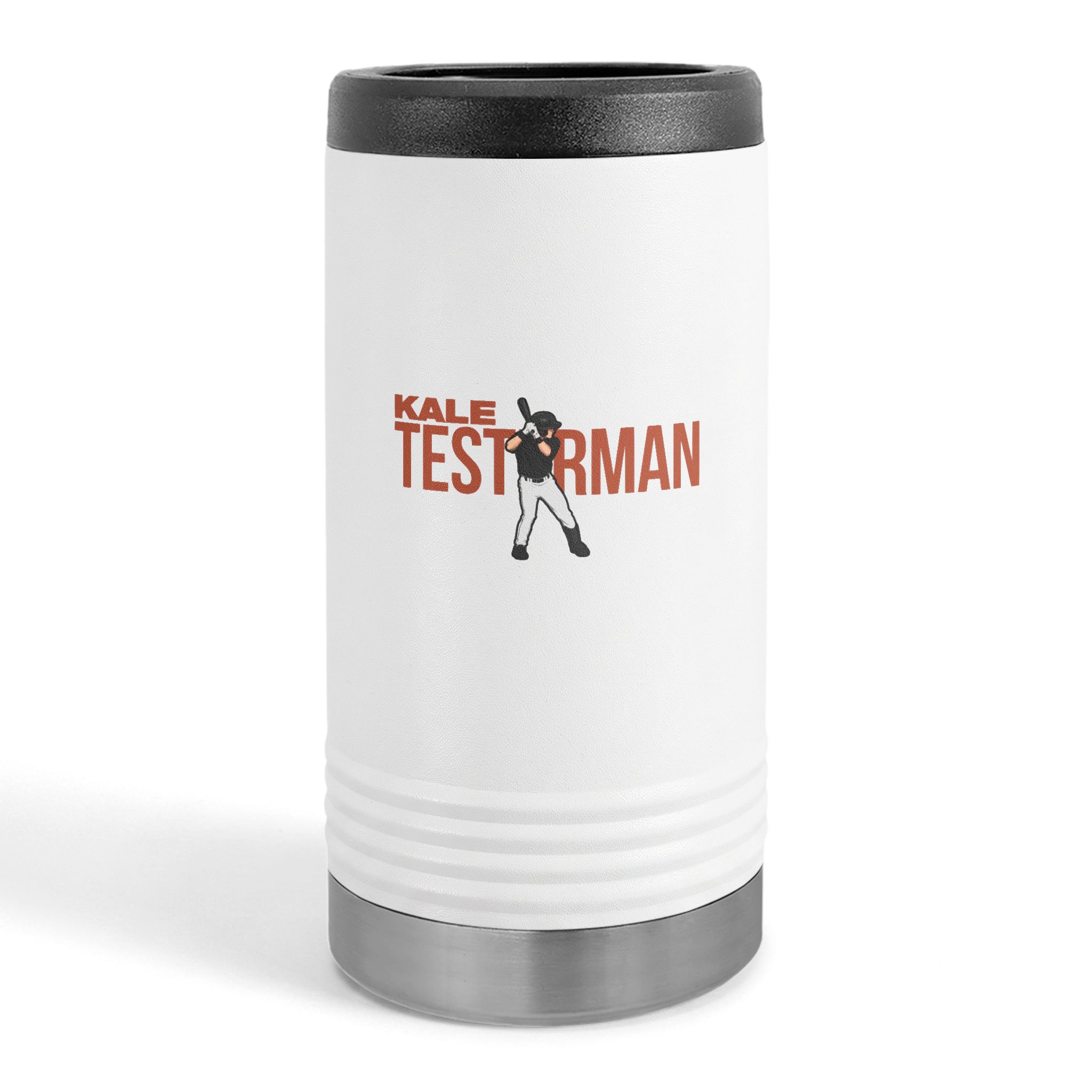 Slim Stainless Can Cooler — character_player_name in White