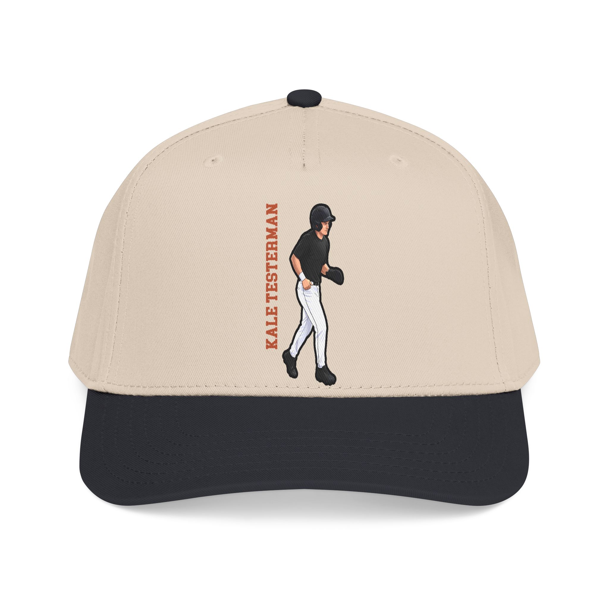 Baseball Cap — character_name_vertical in Black / Natural