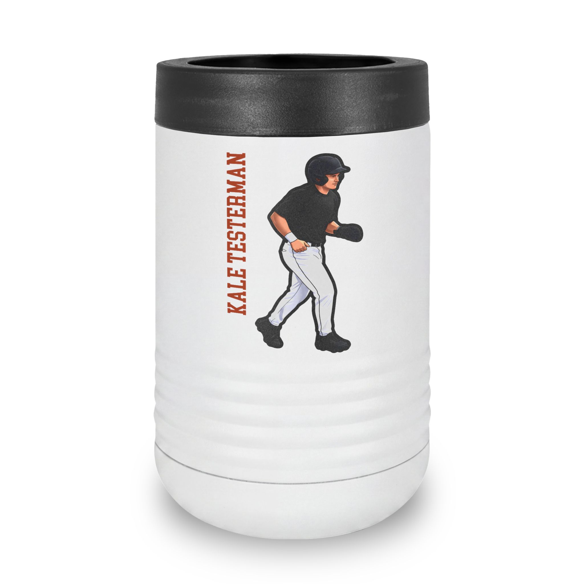 Stainless Can Cooler — character_name_vertical in White