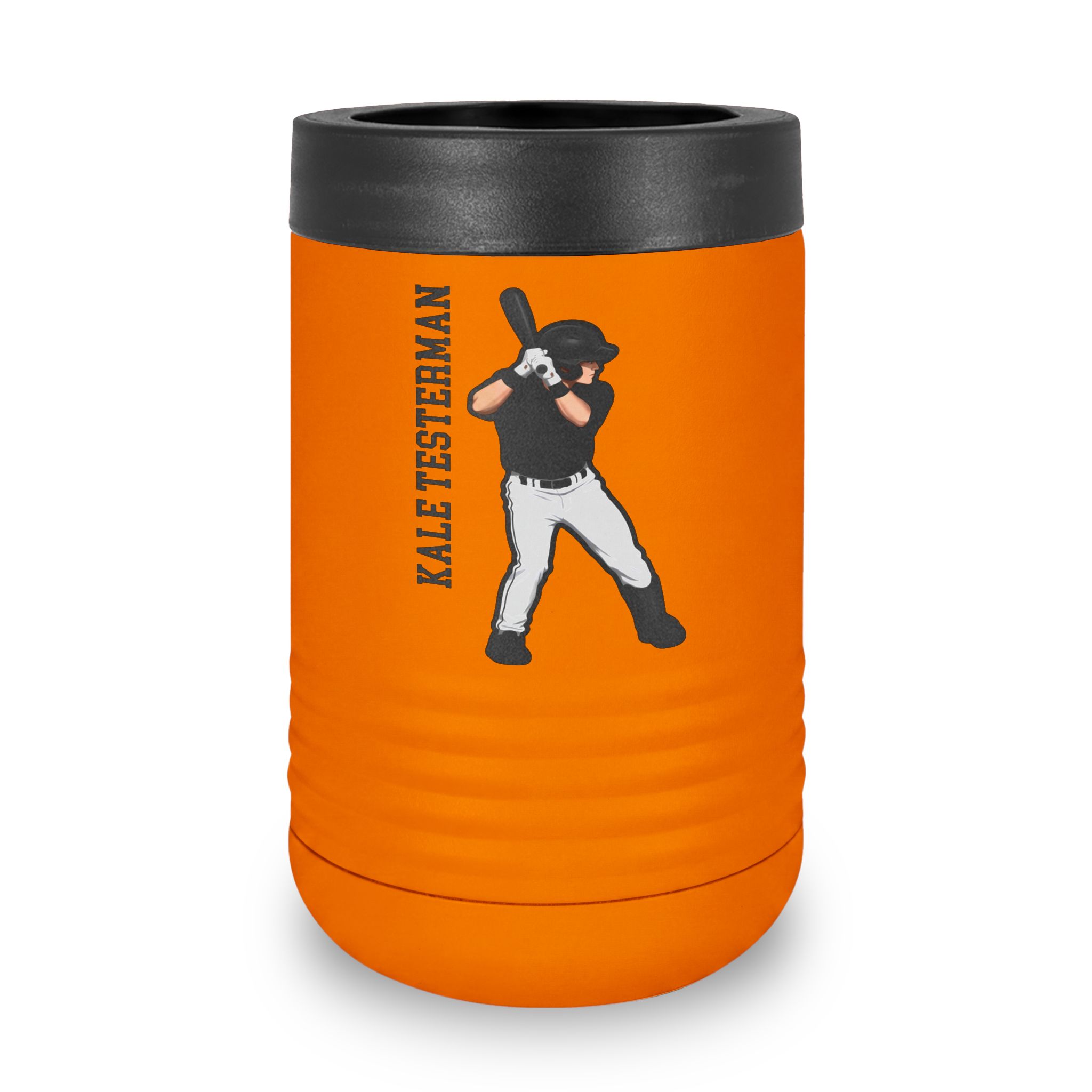 Stainless Can Cooler — character_name_vertical in Orange