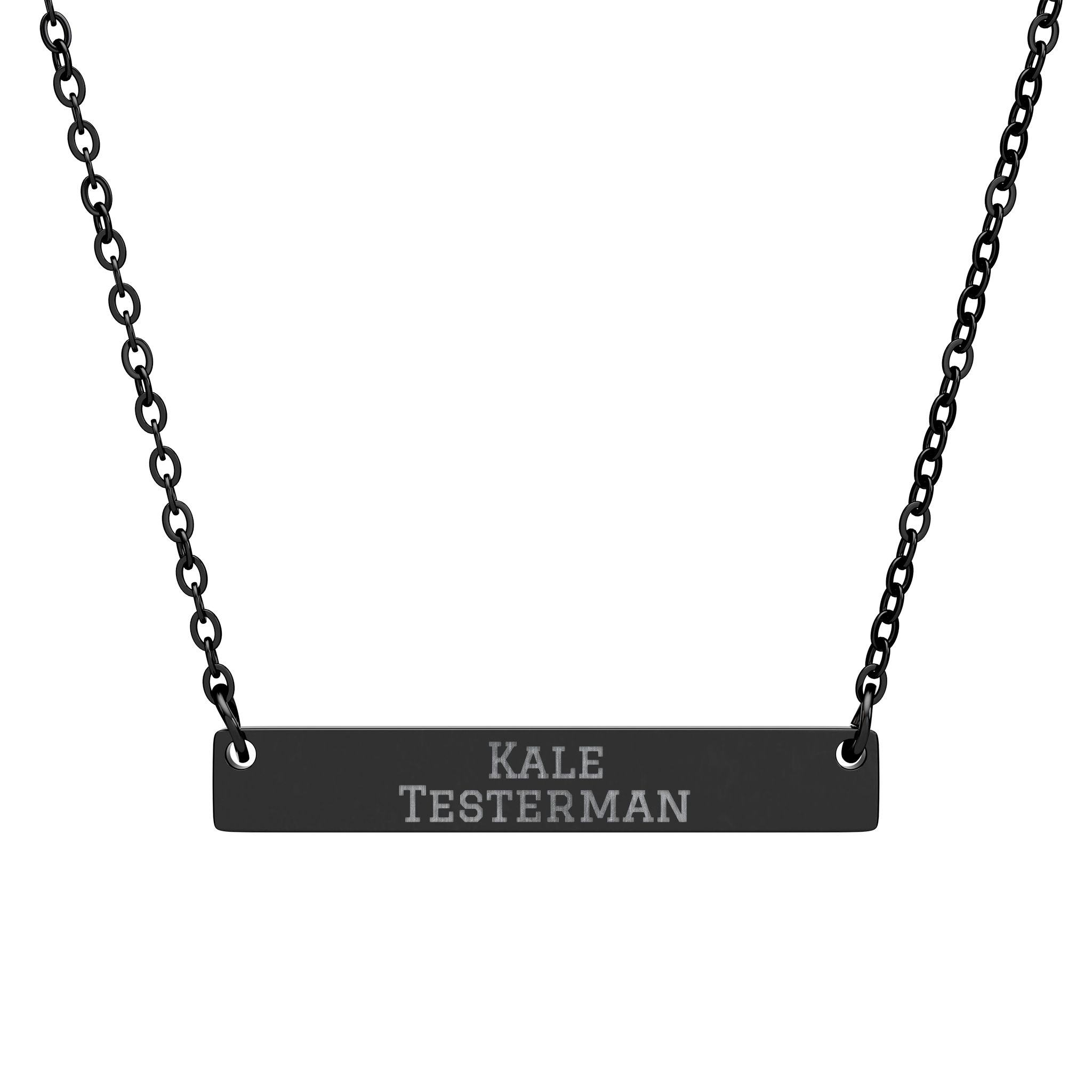 Engraved Bar Necklace — Classic in Black