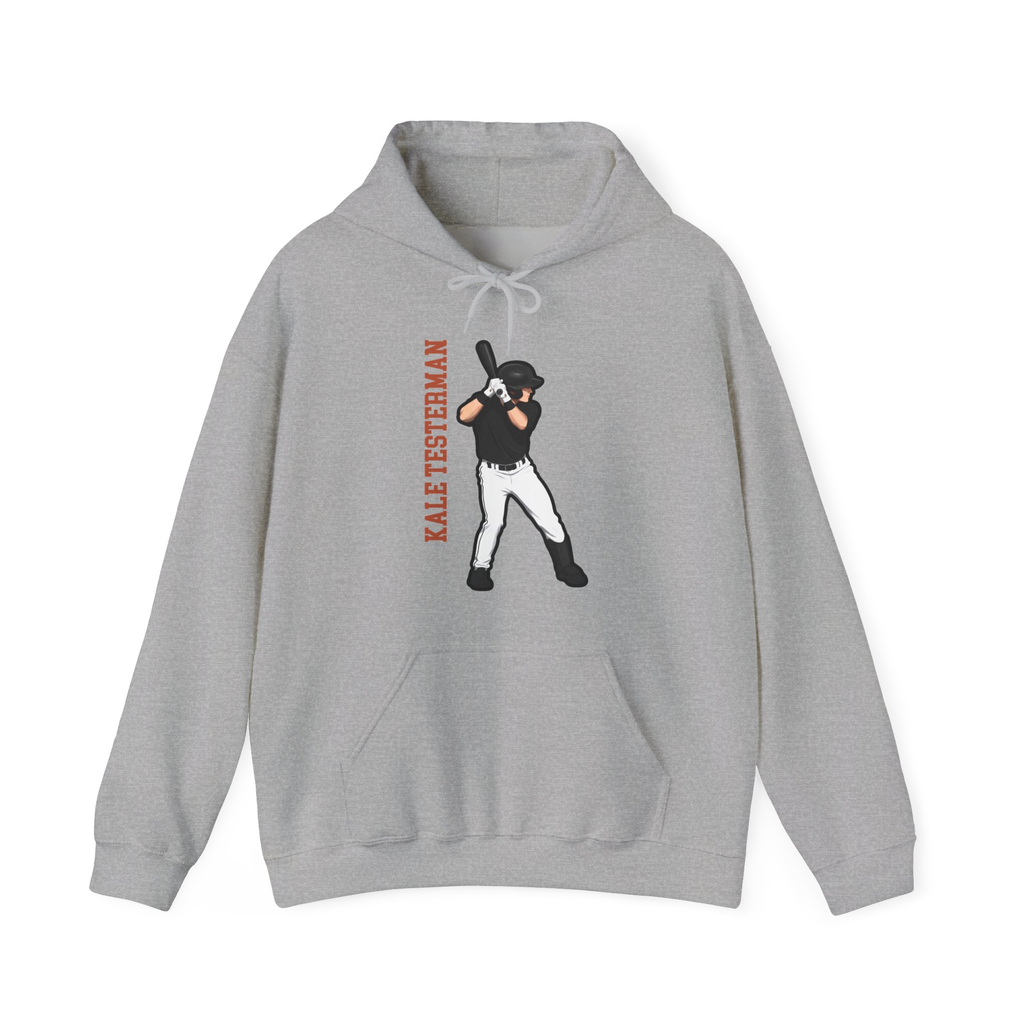 Hoodie — character_name_vertical in Grey