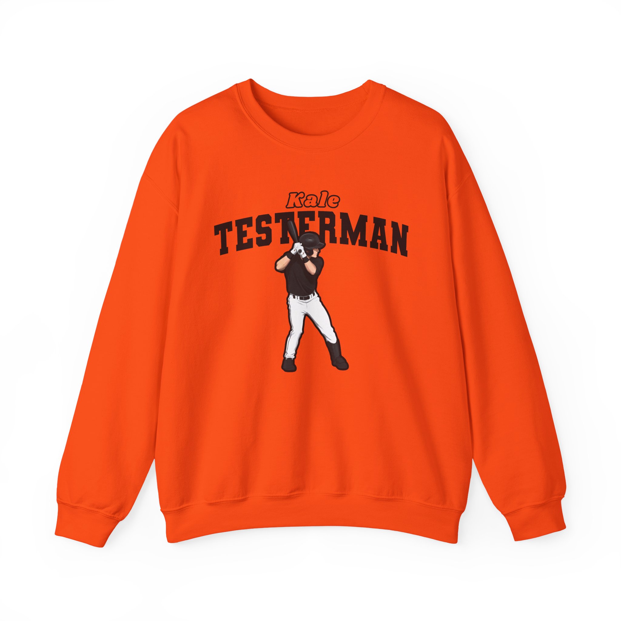 Crewneck Sweatshirt — character_name_arch in Orange