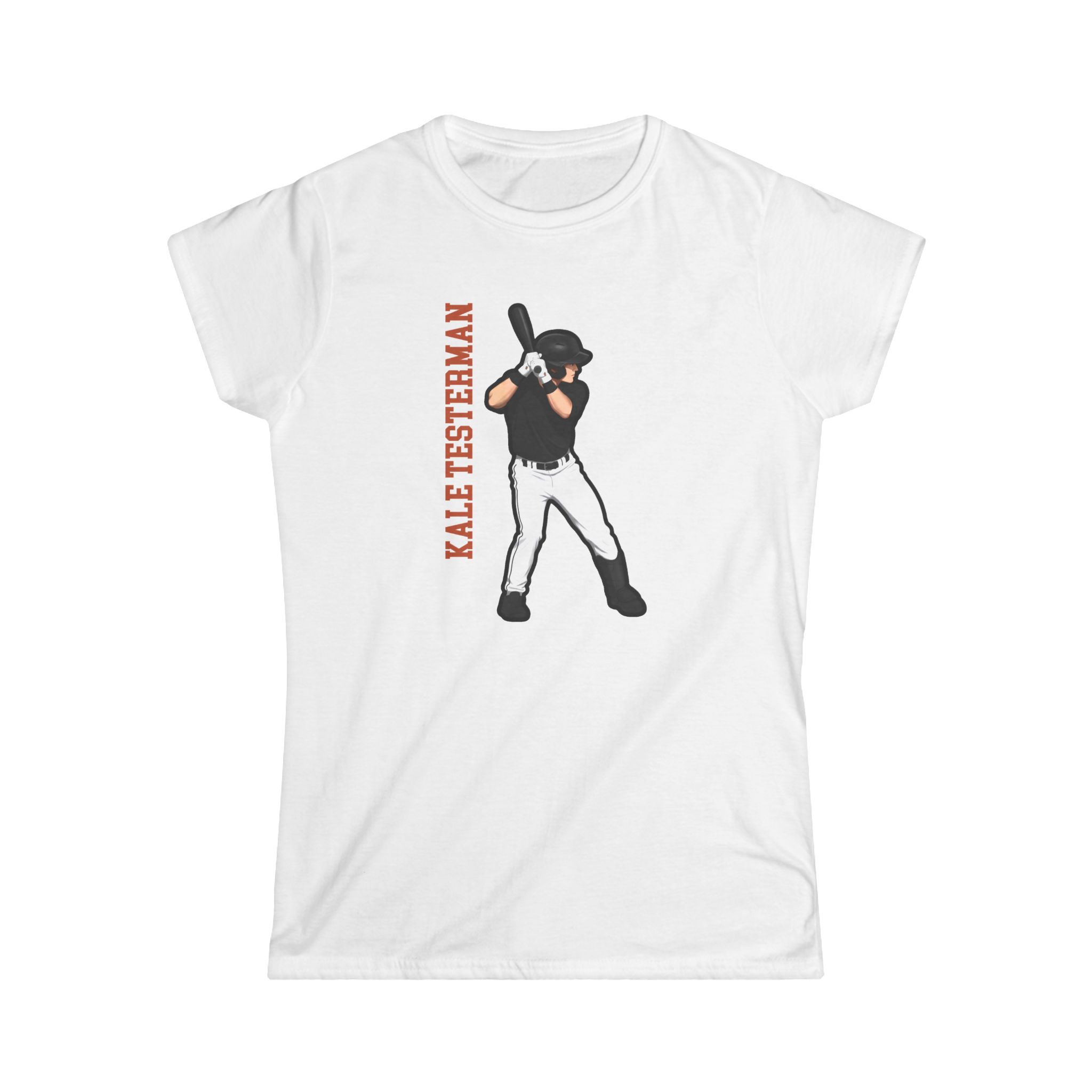 Women's Softstyle Tee — character_name_vertical in White