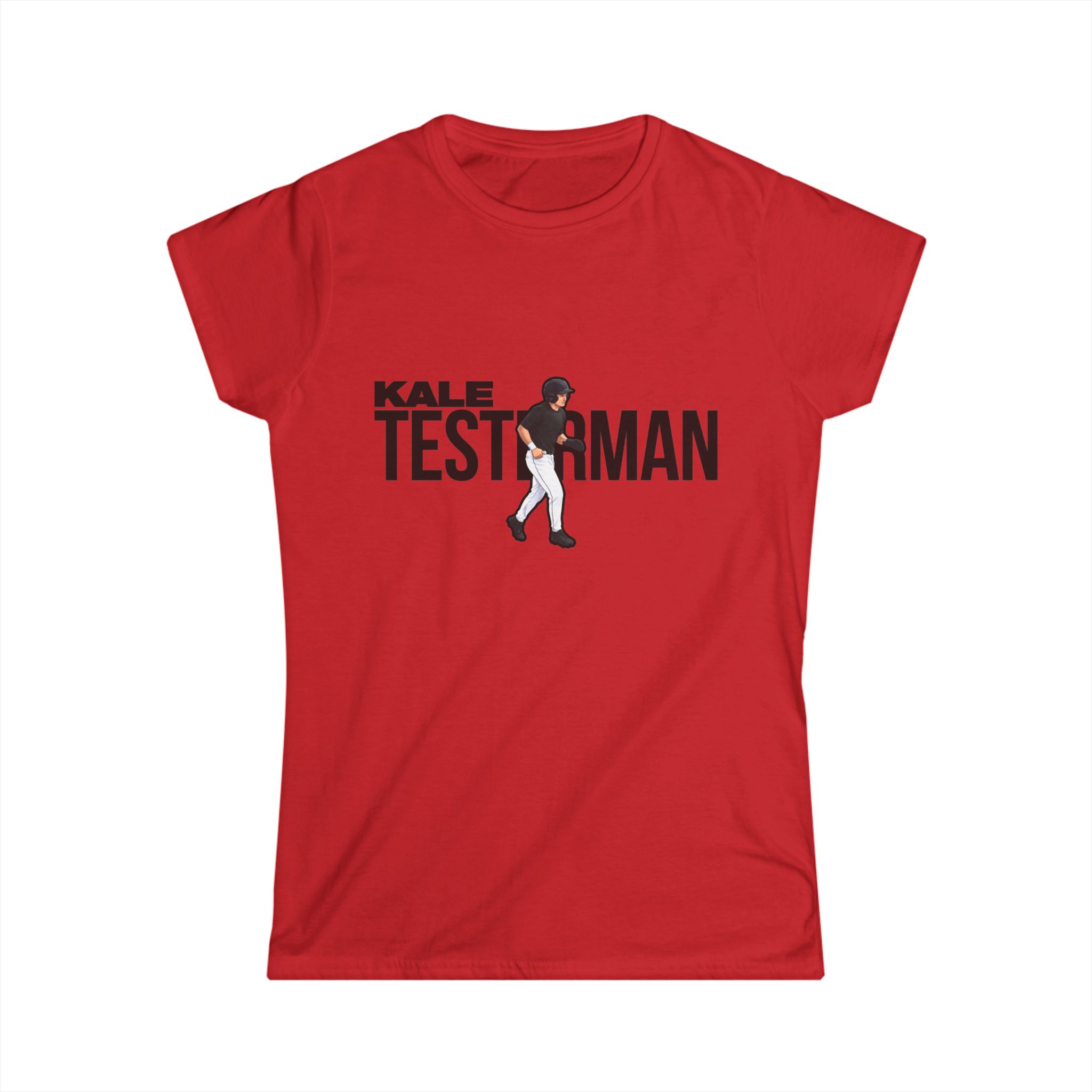Women's Softstyle Tee — character_player_name in Red