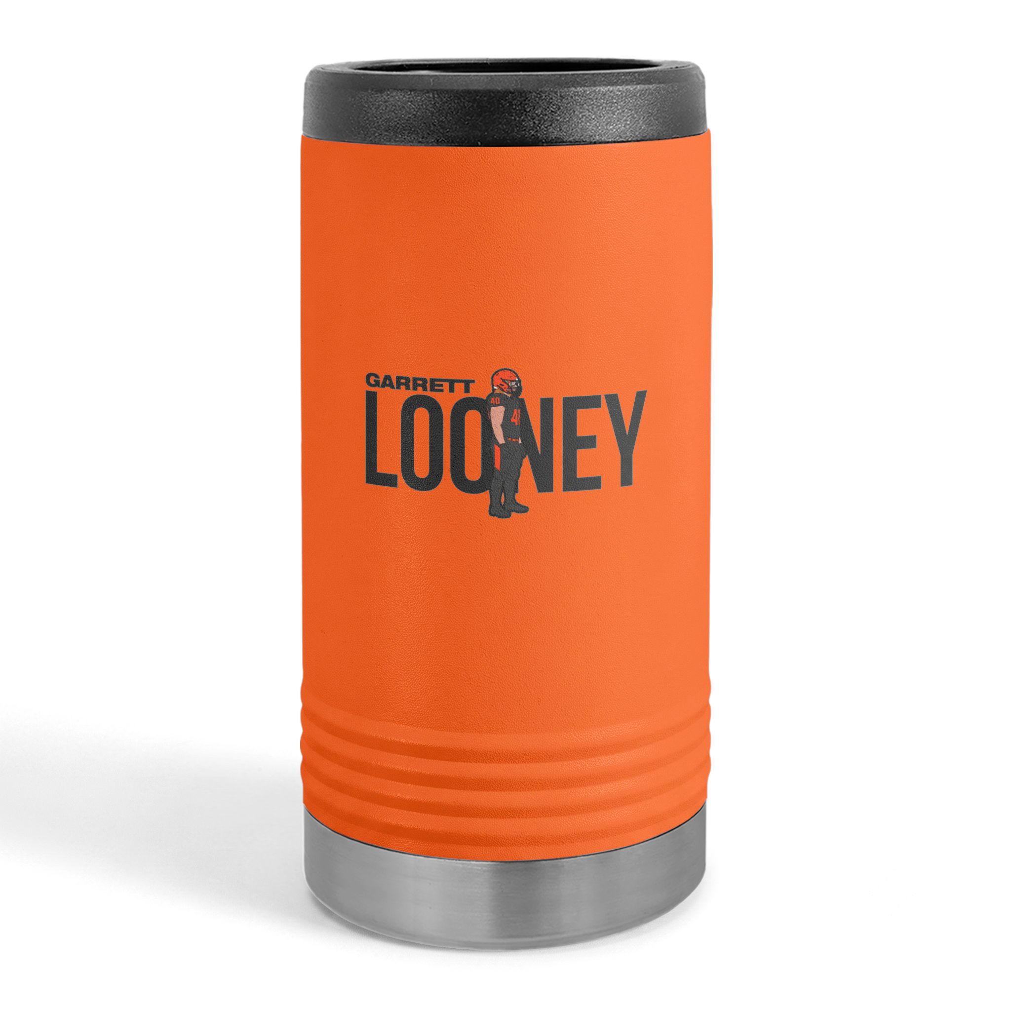 Slim Stainless Can Cooler — character_player_name in Orange