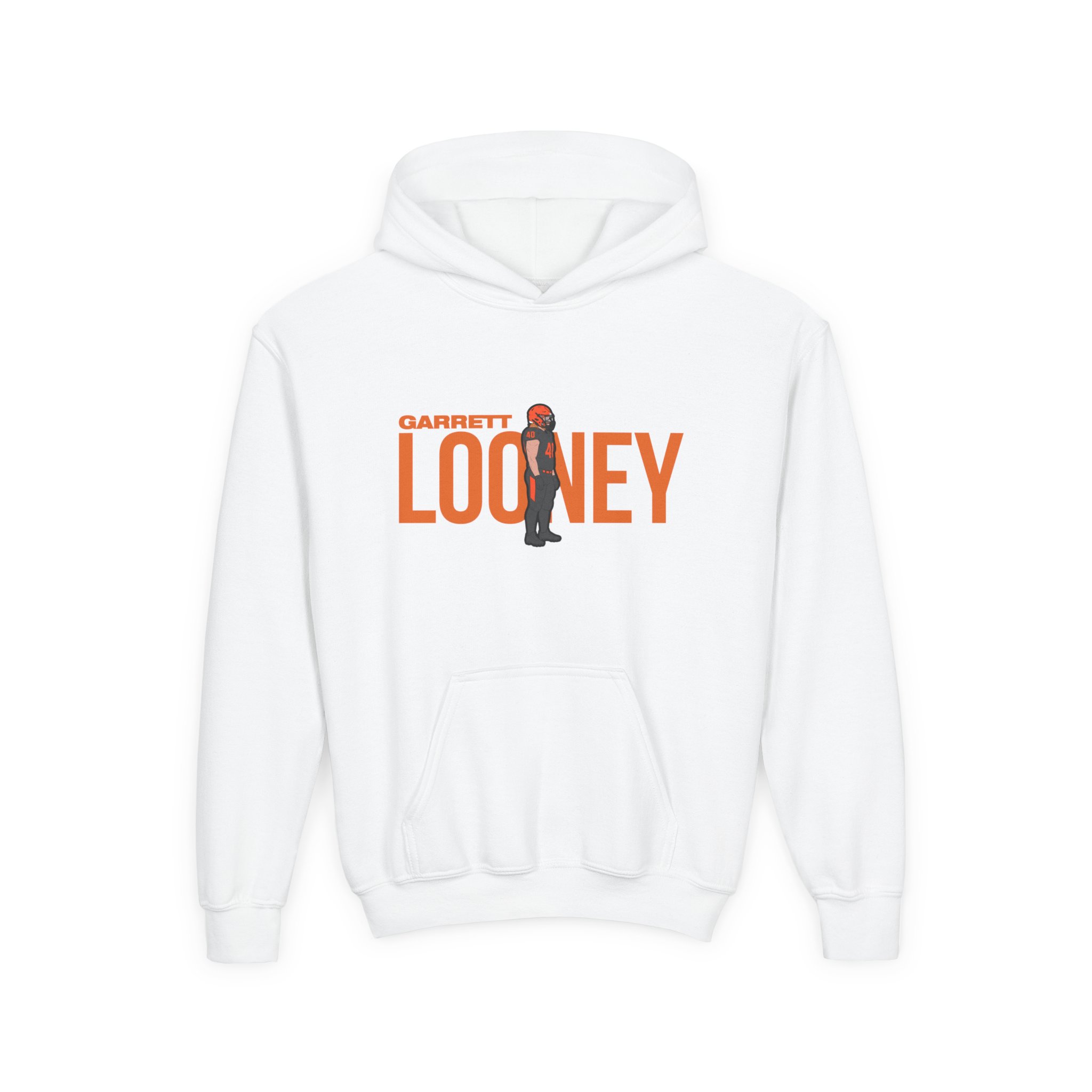 Youth Hoodie — character_player_name in White
