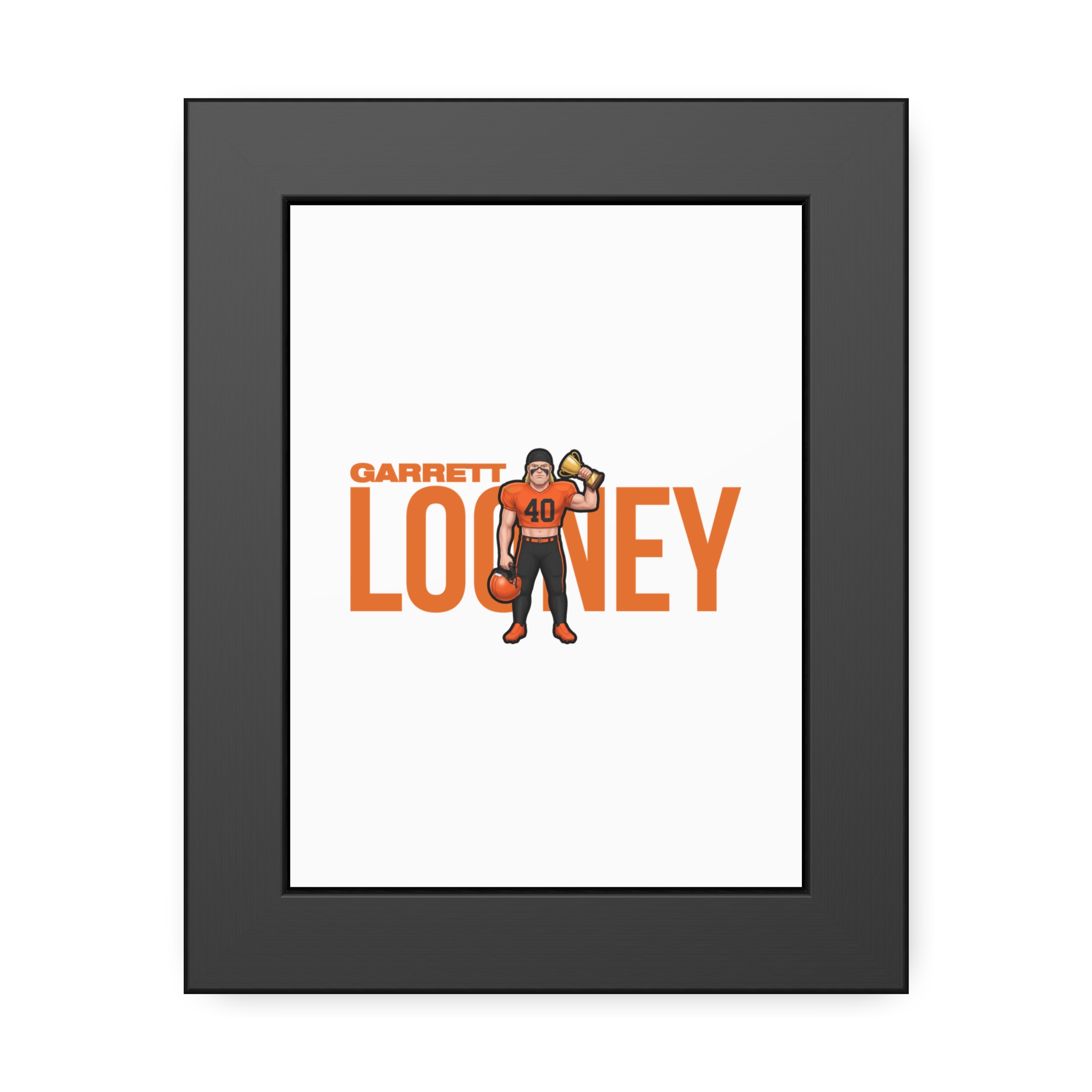 Framed Poster — character_player_name in Black