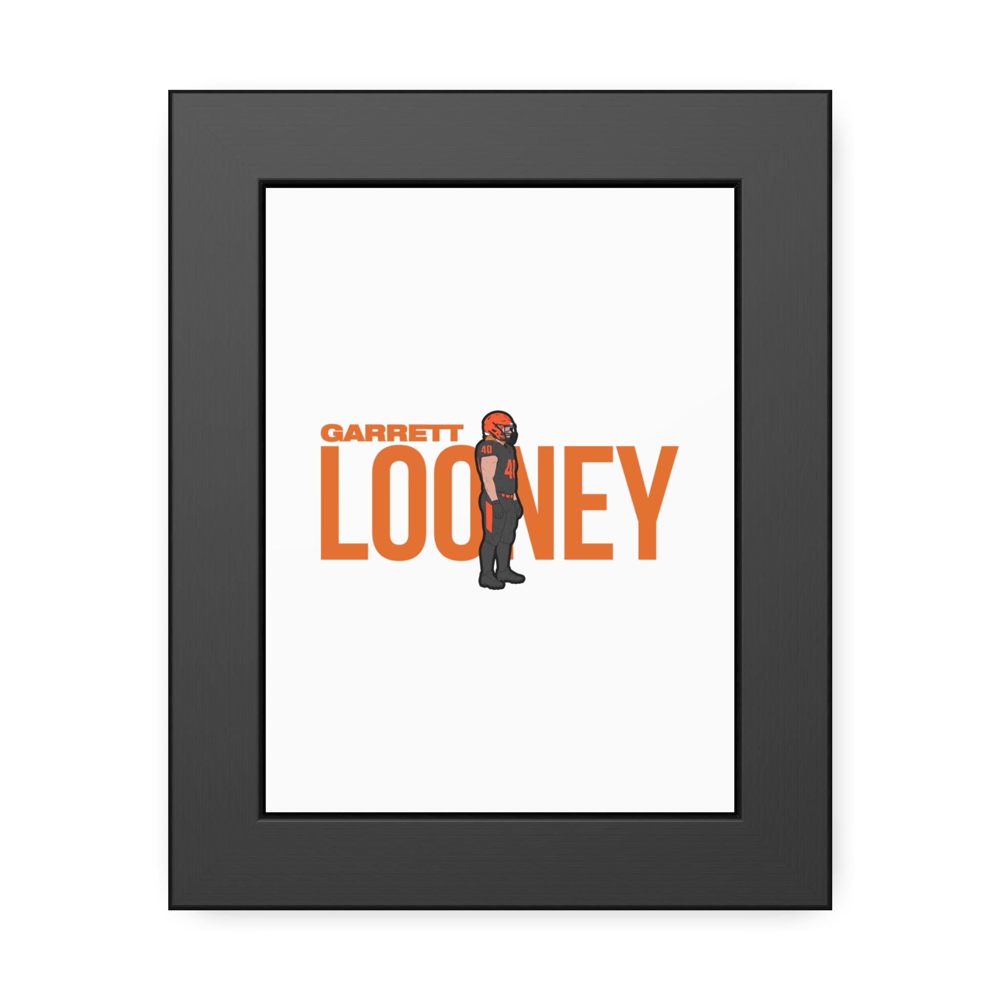 Framed Poster — character_player_name in Black