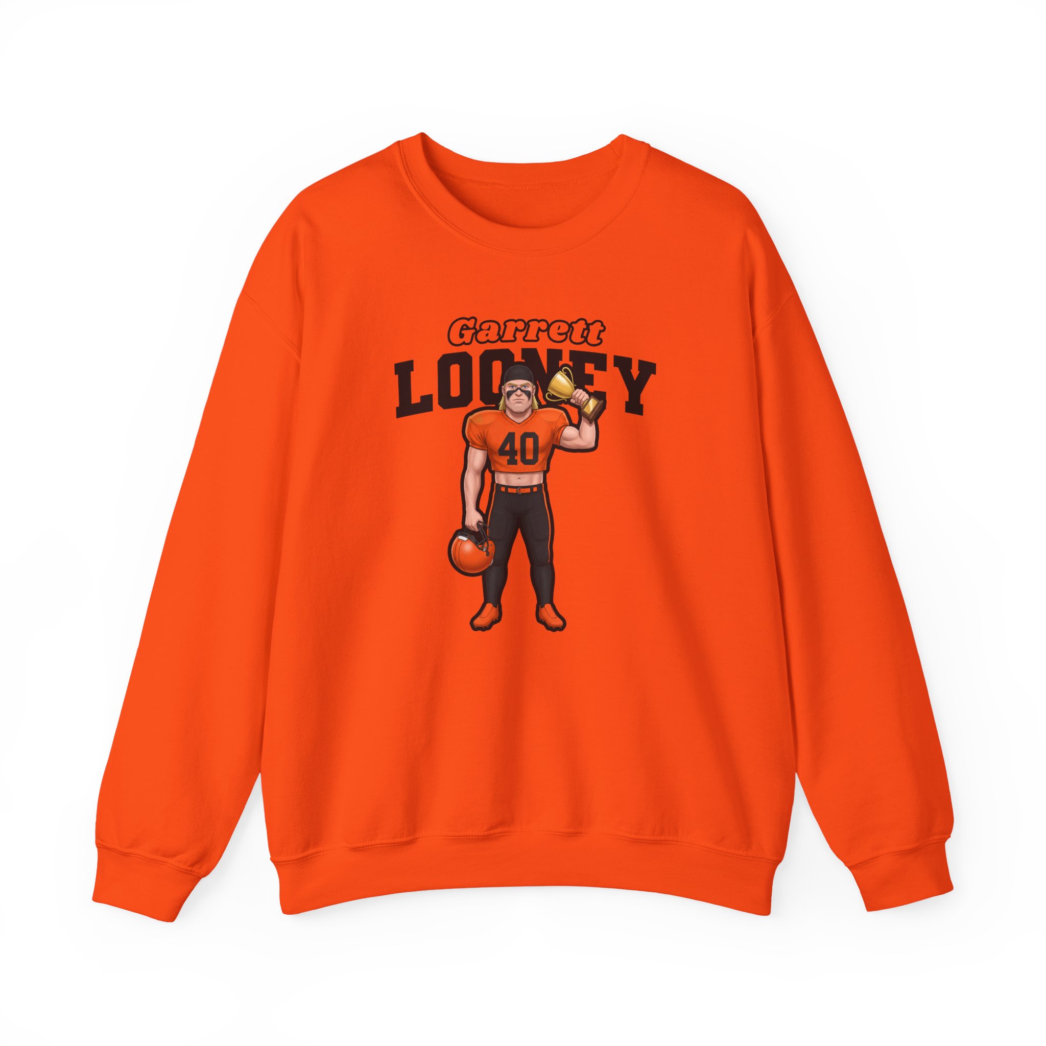 Crewneck Sweatshirt — character_name_arch in Orange