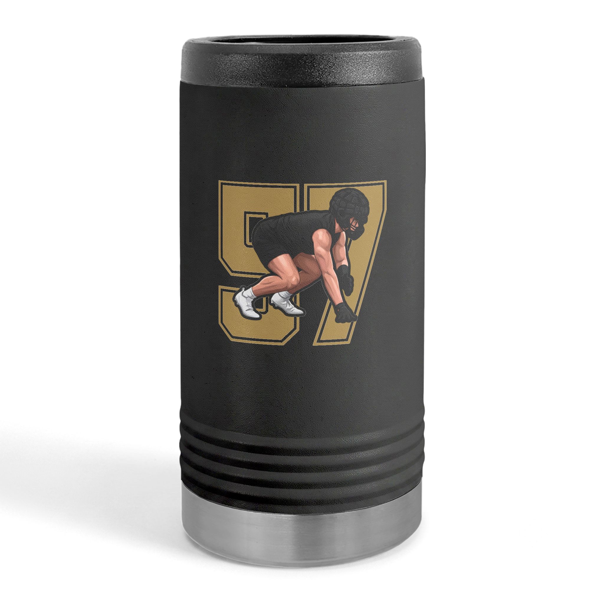 Slim Stainless Can Cooler — character_number in Black